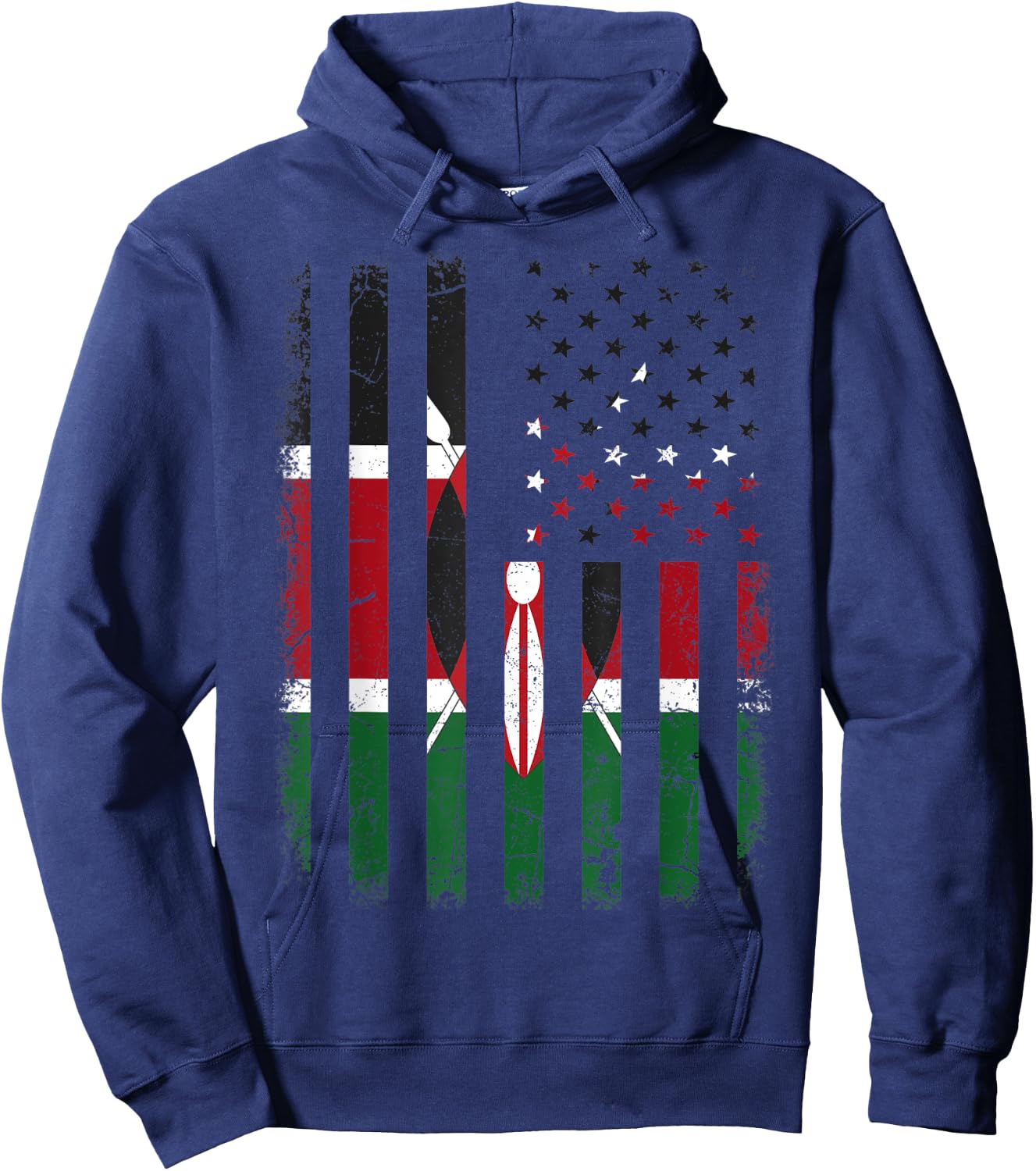 Kenyan American Flag Kenya America Pride Heritage Kids Men Hoodie - Hoodie | Navy