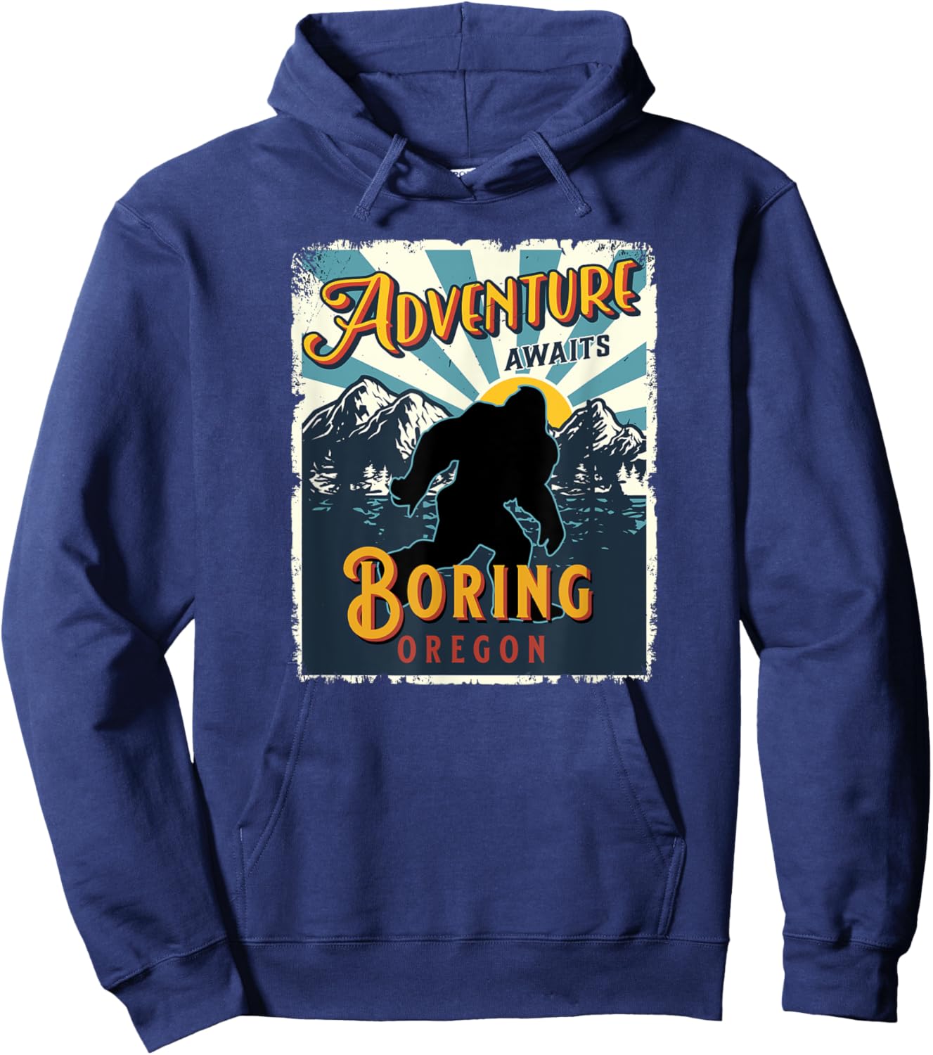 Boring Oregon USA Sasquatch Big Foot Bigfoot Souvenir Hoodie - Hoodie | Navy