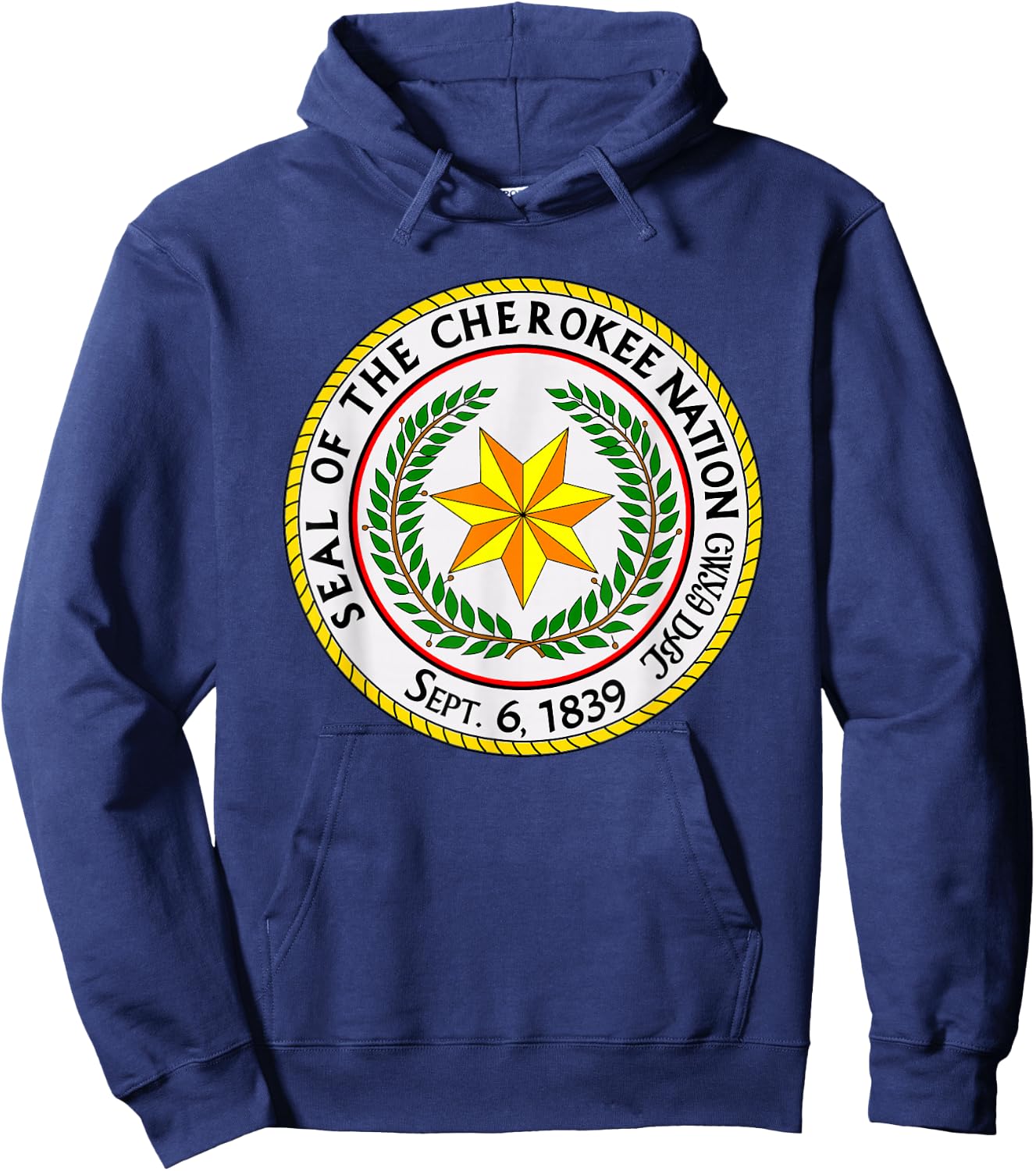 Seal of the Cherokee Nation Cherokee Native American Pride Hoodie - Hoodie | Navy