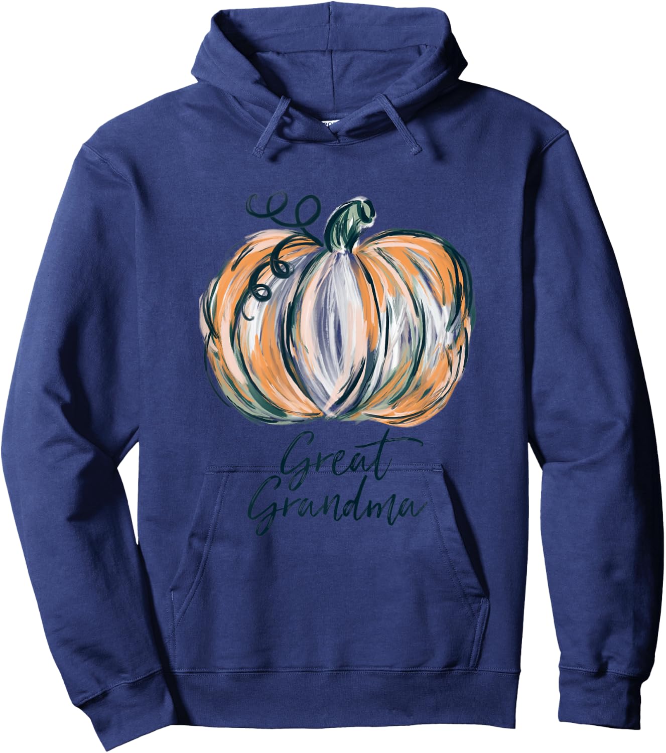 Great Grandma Watercolor Pumpkin Fall Thanksgiving 2022 Hoodie - Hoodie | Navy