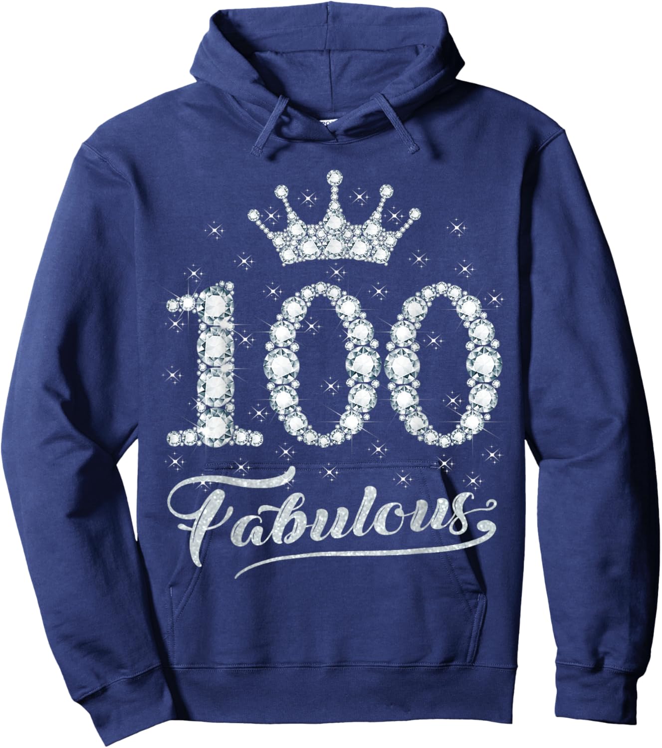 100 Fabulous 100 Years Old Happy 100th Birthday Girl Women Hoodie - Hoodie | Navy