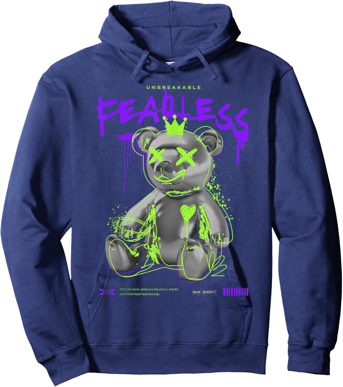 Bear with crossed out eyes Crossed eyes bear Hoodie - Hoodie | Navy