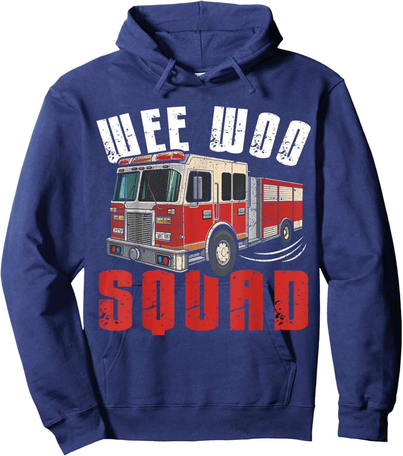 Wee Woo Squad Funny Firefighter Fire Truck Fireman Men Women Hoodie - Hoodie | Navy