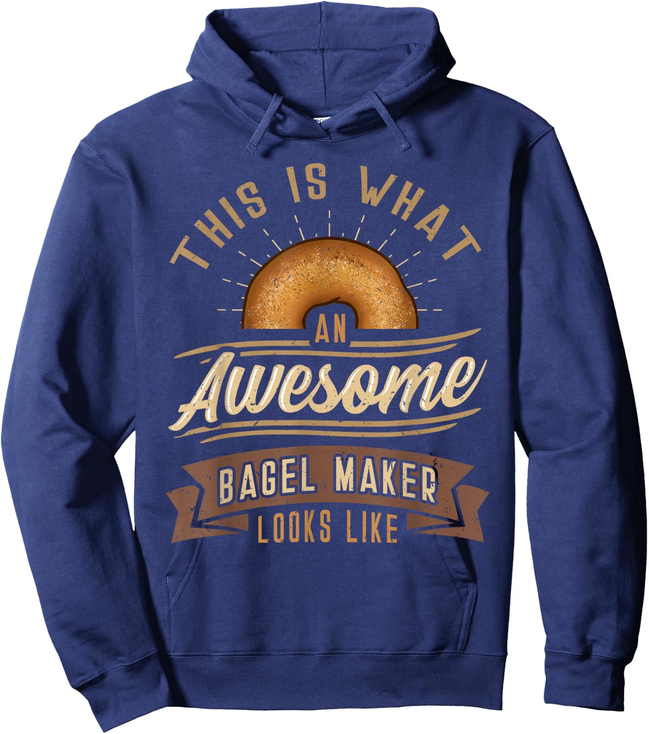 Bagel Roll Lover Baker Wheat Bakery Jewish Bread Gift Hoodie - Hoodie | Navy