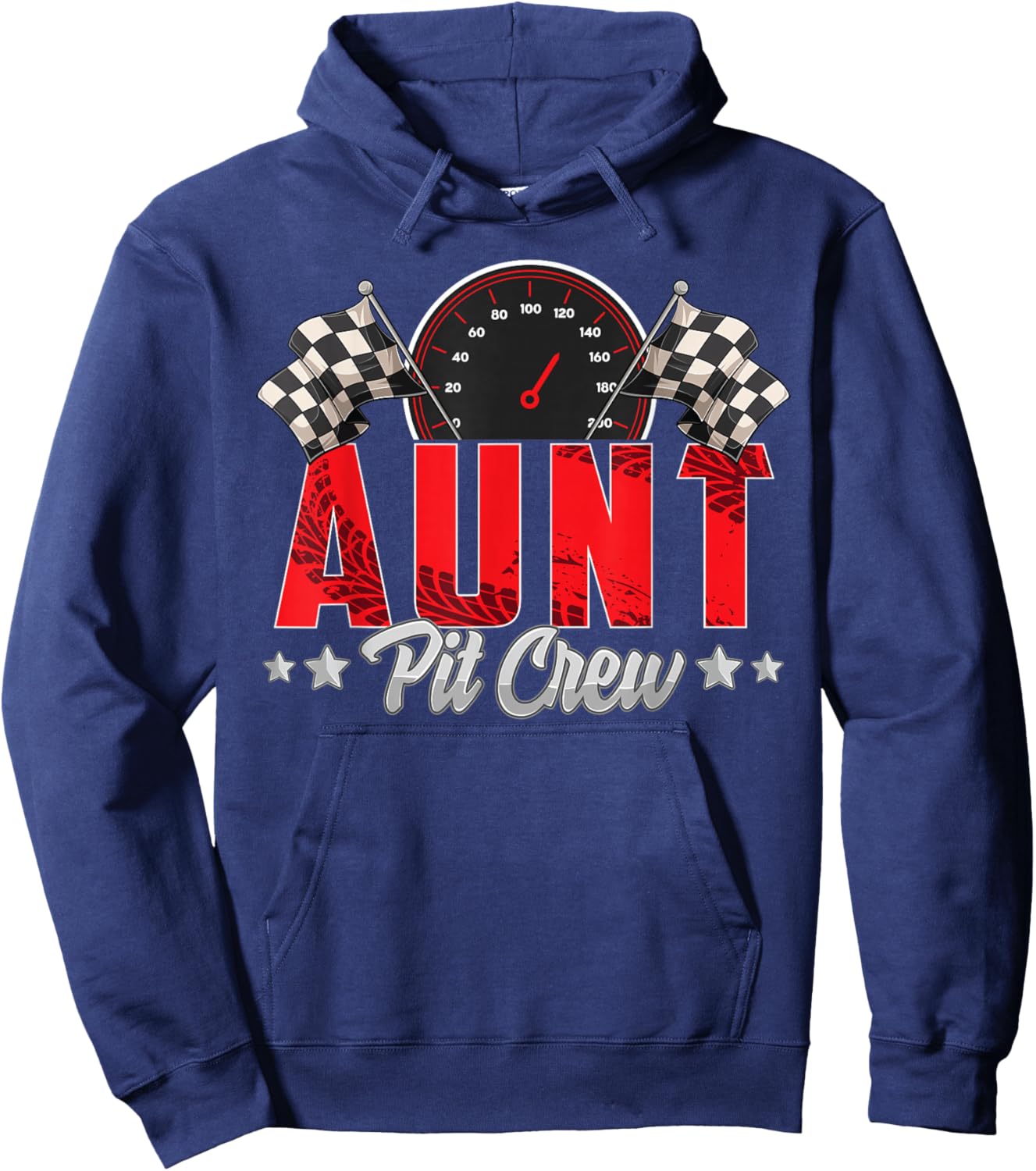 Race Car Birthday Party Racing Family Aunt Pit Crew Hoodie - Hoodie | Navy