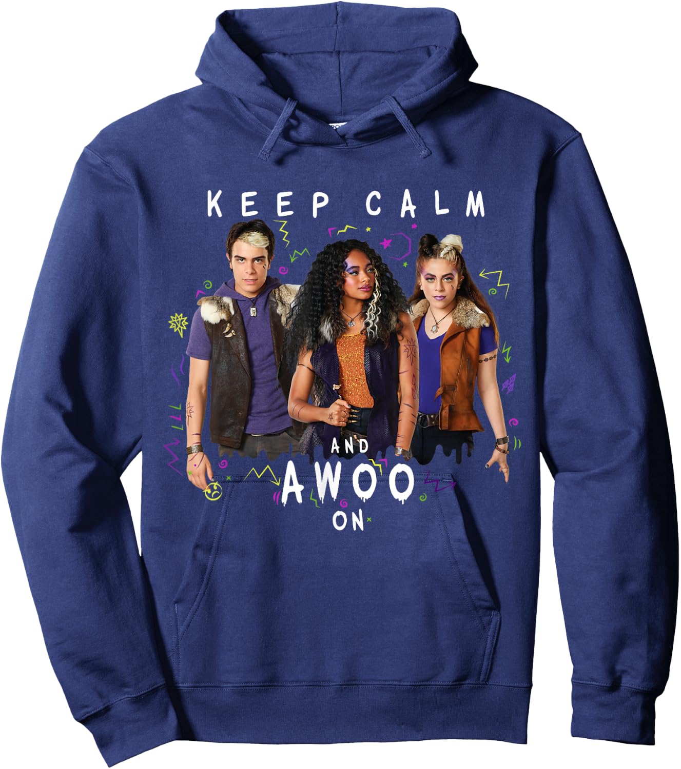 Disney Channel Zombies 2 Keep Calm and Awoo On Hoodie - Hoodie | Navy