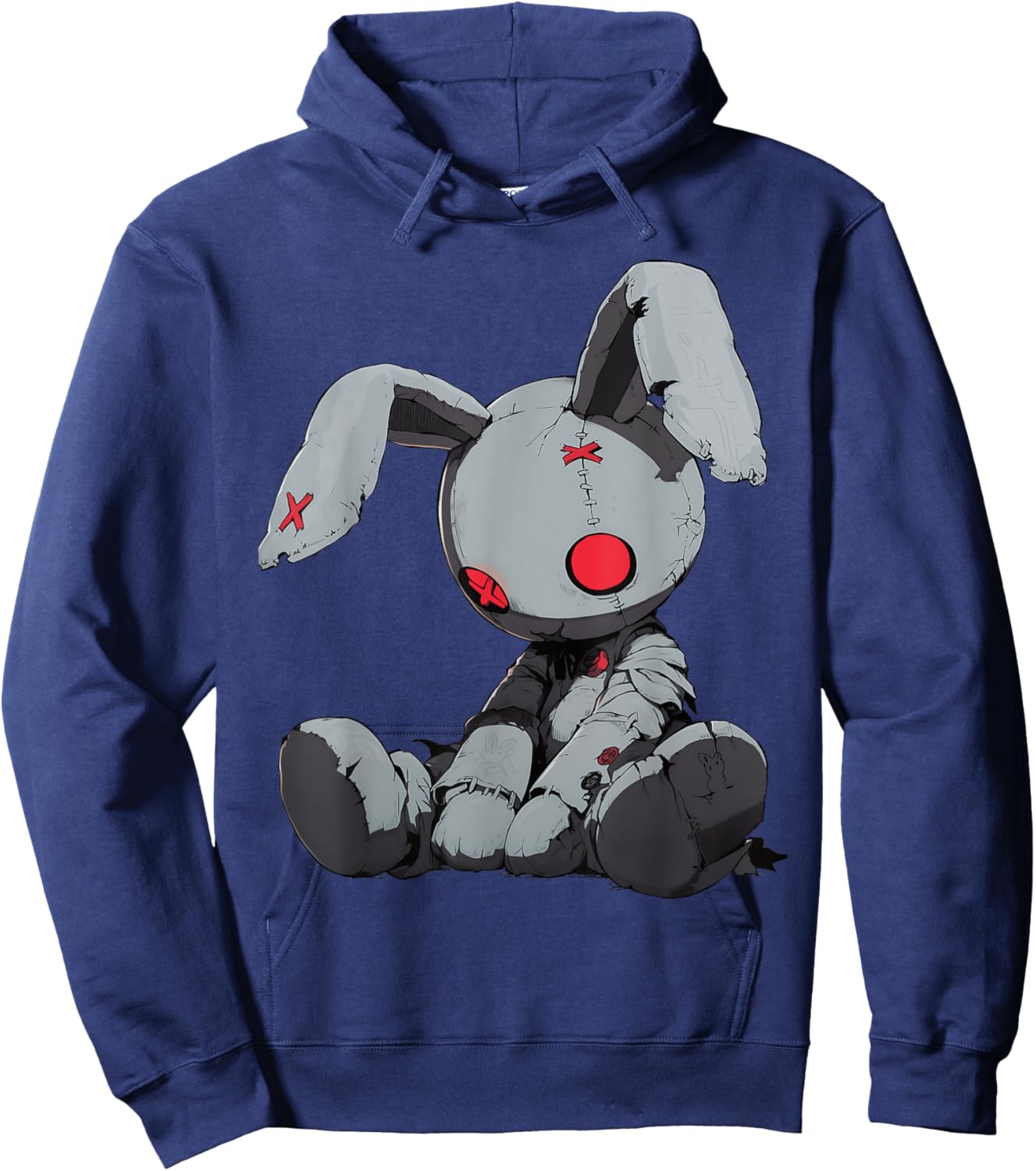Dead Bunny Doll Goth Cute E-Girl Gothic Outfit Grunge Hoodie - Hoodie | Navy