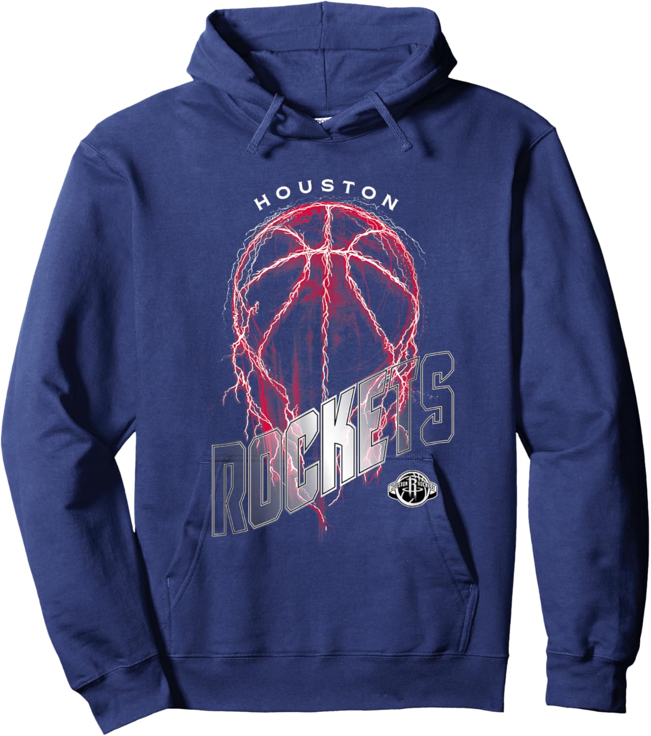 NBA Houston Rockets Lightning Bolt Basketball Logo Hoodie - Hoodie | Navy