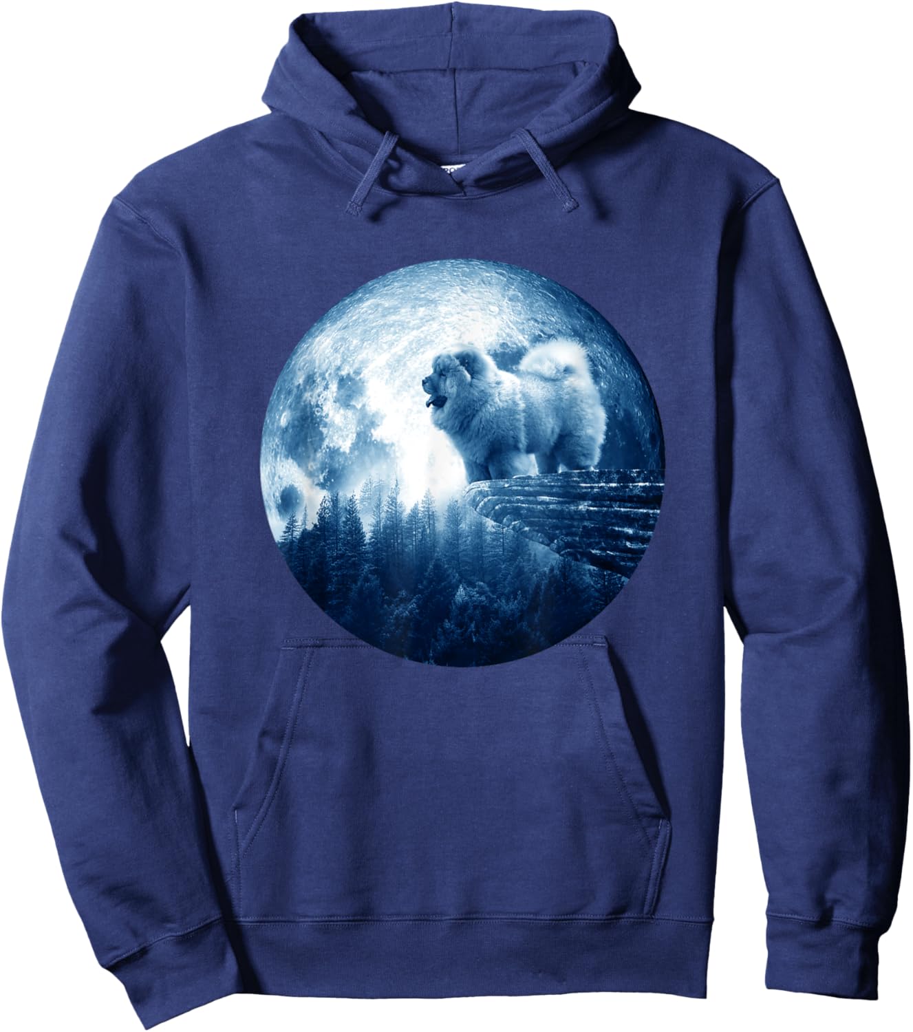 Rough Chow Chow Dog Moon Dog Mom Dad Women Men Dog Lovers Hoodie - Hoodie | Navy