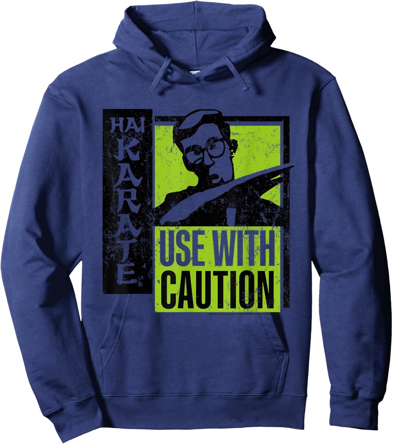 Hai Karate Use With Caution Black And Green Retro Aftershave Hoodie - Hoodie | Navy