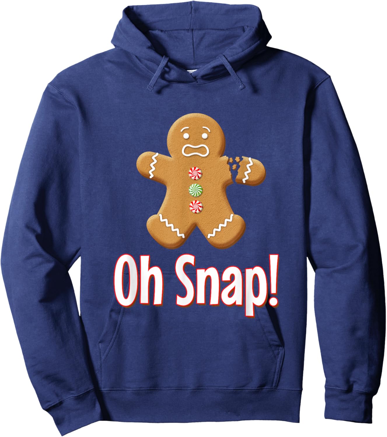 Oh Snap! - Gingerbread Man With An Arm That Is Broke Hoodie - Hoodie | Navy