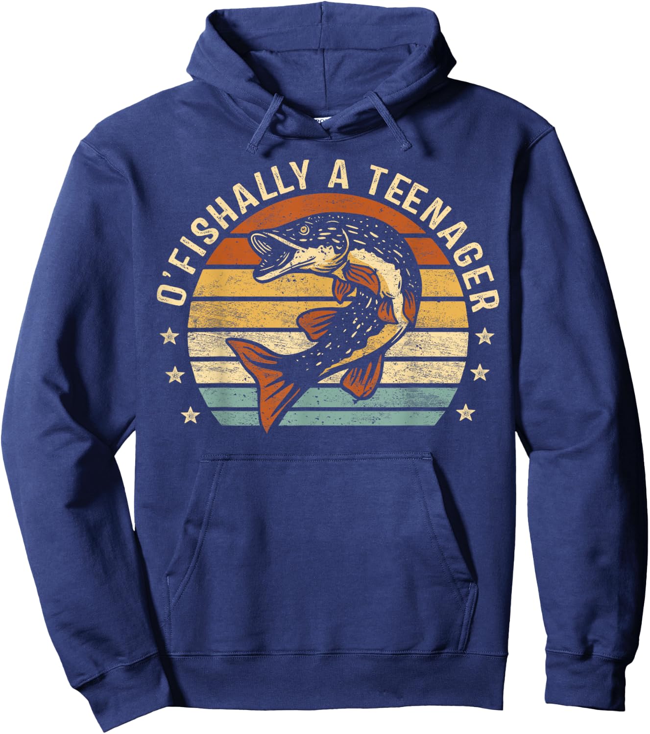 O'Fishally A Teenager 13th Birthday Fishing Fisherman Gifts Hoodie - Hoodie | Navy