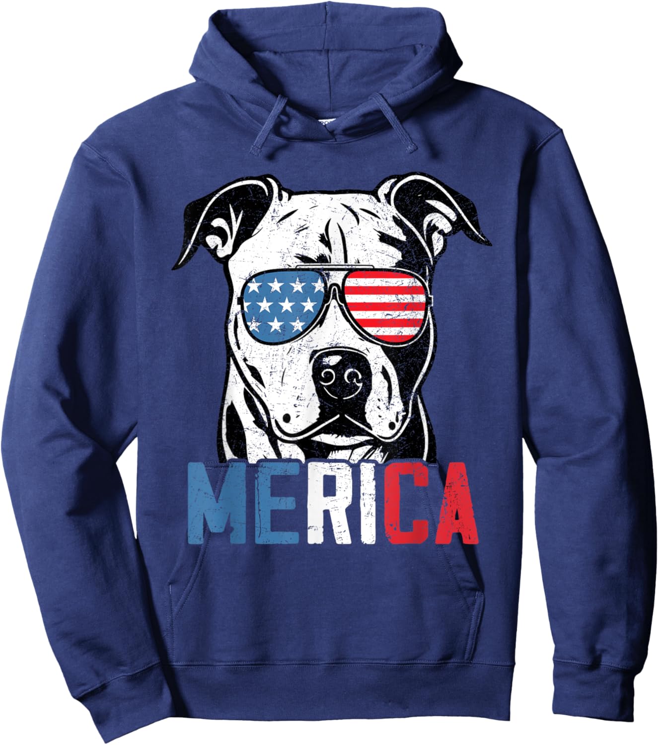 Patriotic Dogo Argentino Dog Merica 4th Of July Funny Hoodie - Hoodie | Navy