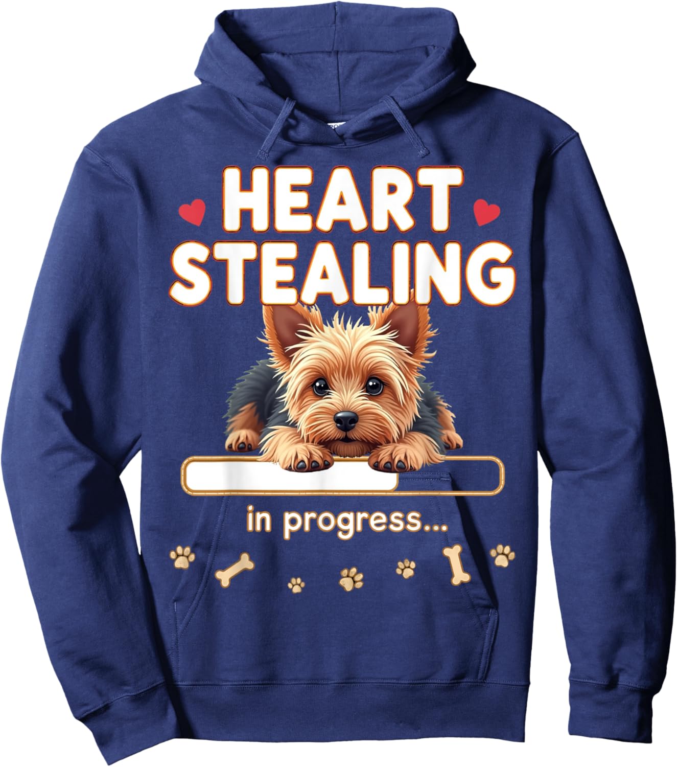 Heart Yorkshire Terrier Dog Funny Gift Yorkie Puppy Hoodie - Hoodie | Navy