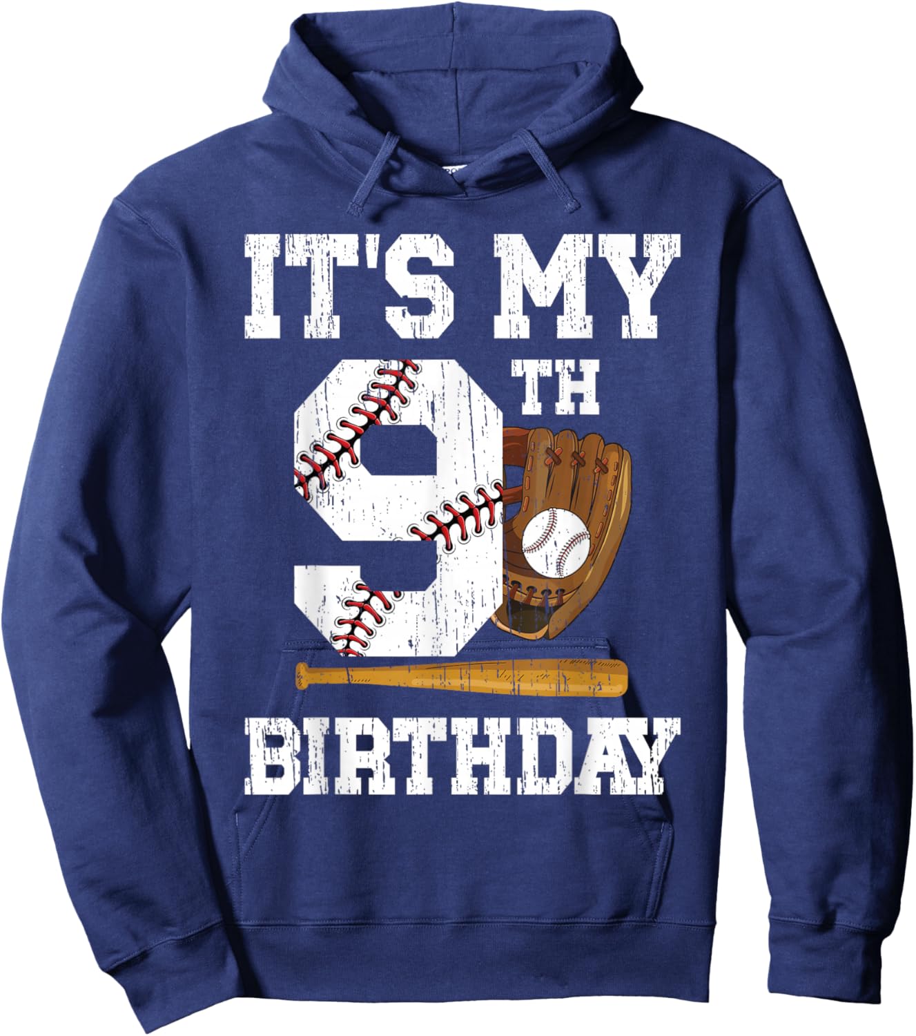 My 9th Birthday Baseball Boy Nine Year Old Baseball Player Hoodie - Hoodie | Navy