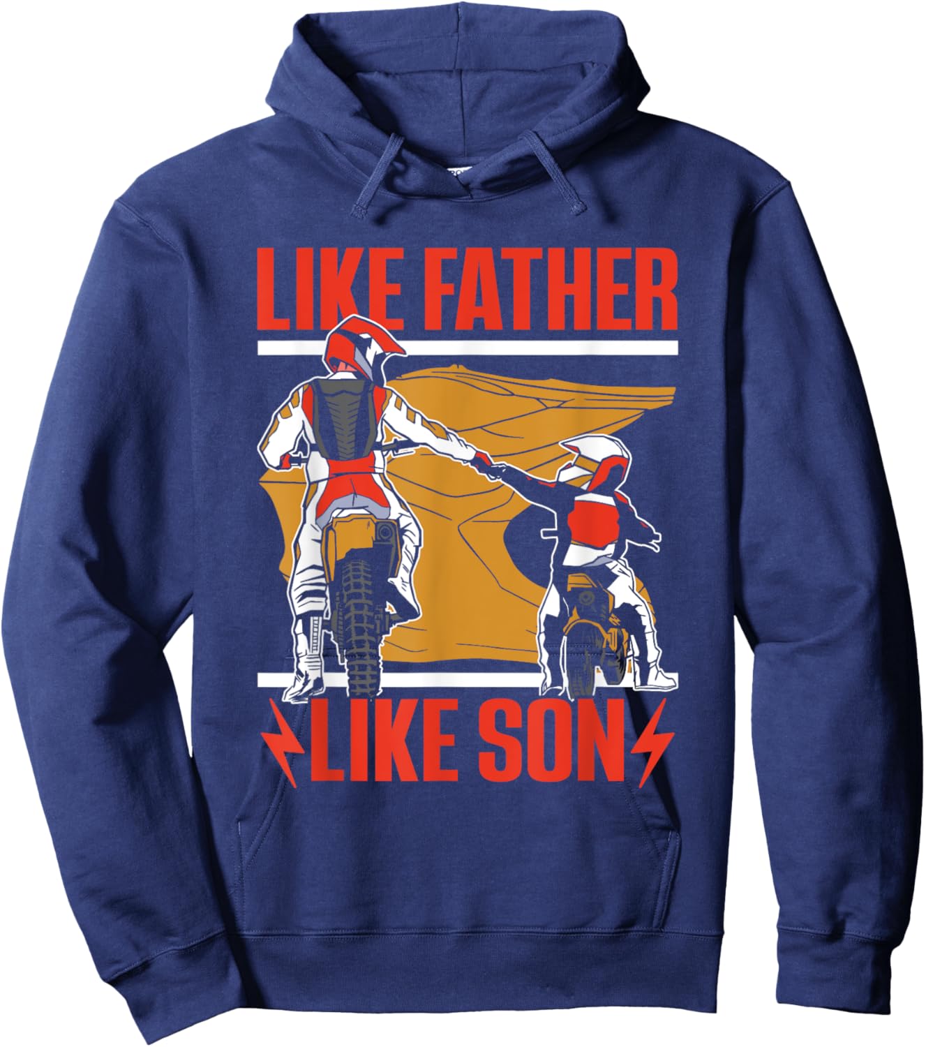 Like Father Like Son Biking Lover Motocross Riding Rider Dad Hoodie - Hoodie | Navy