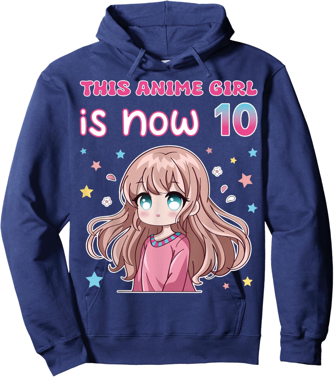 This Anime Girl Is Now 10 Japanese Anime Manga 10th Birthday Hoodie - Hoodie | Navy