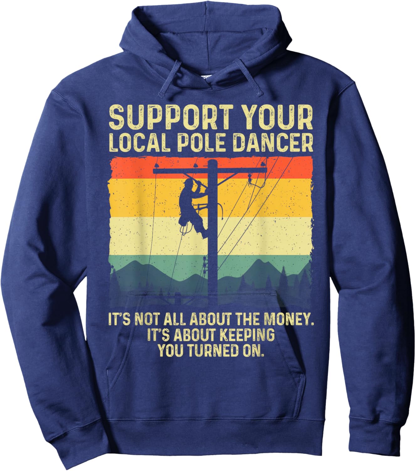 Best Lineman Design Women Kids Electrical Lineman Hoodie - Hoodie | Navy