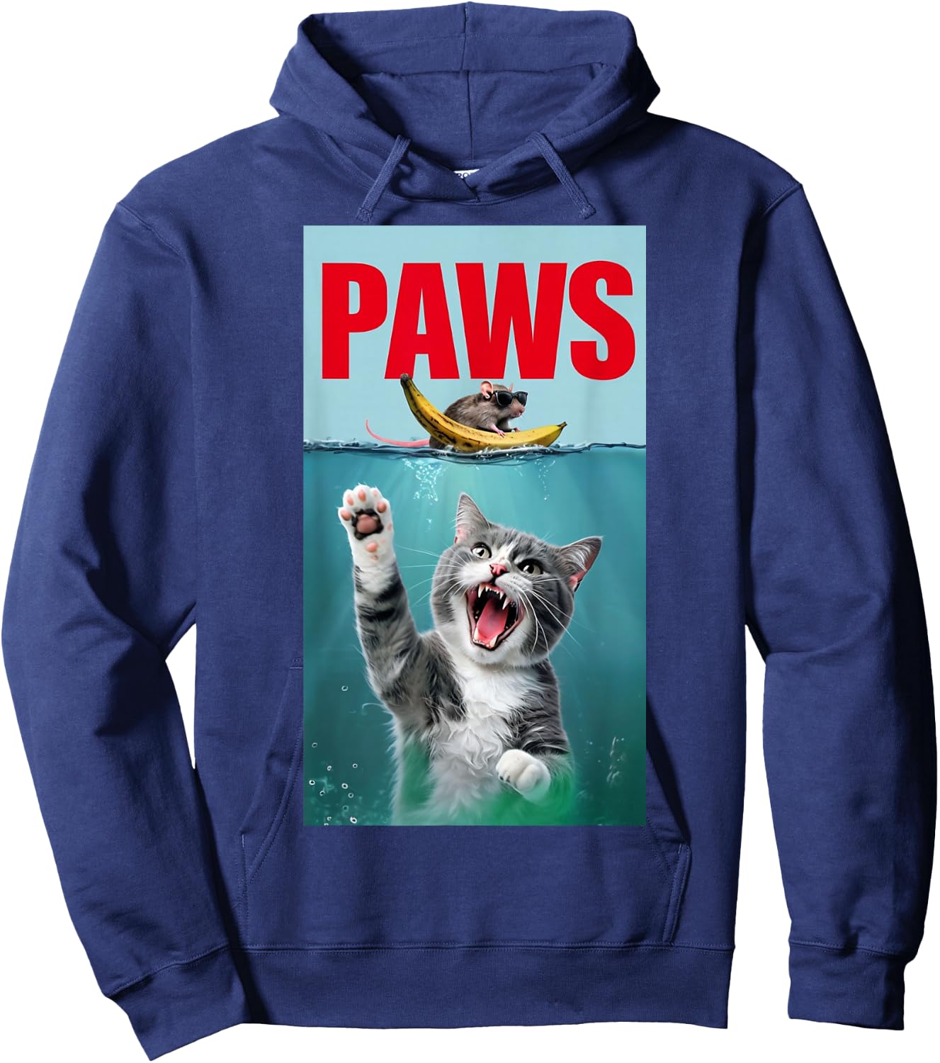 Funny Paws Shirt Paws Jaws Mouse Hoodie - Hoodie | Navy