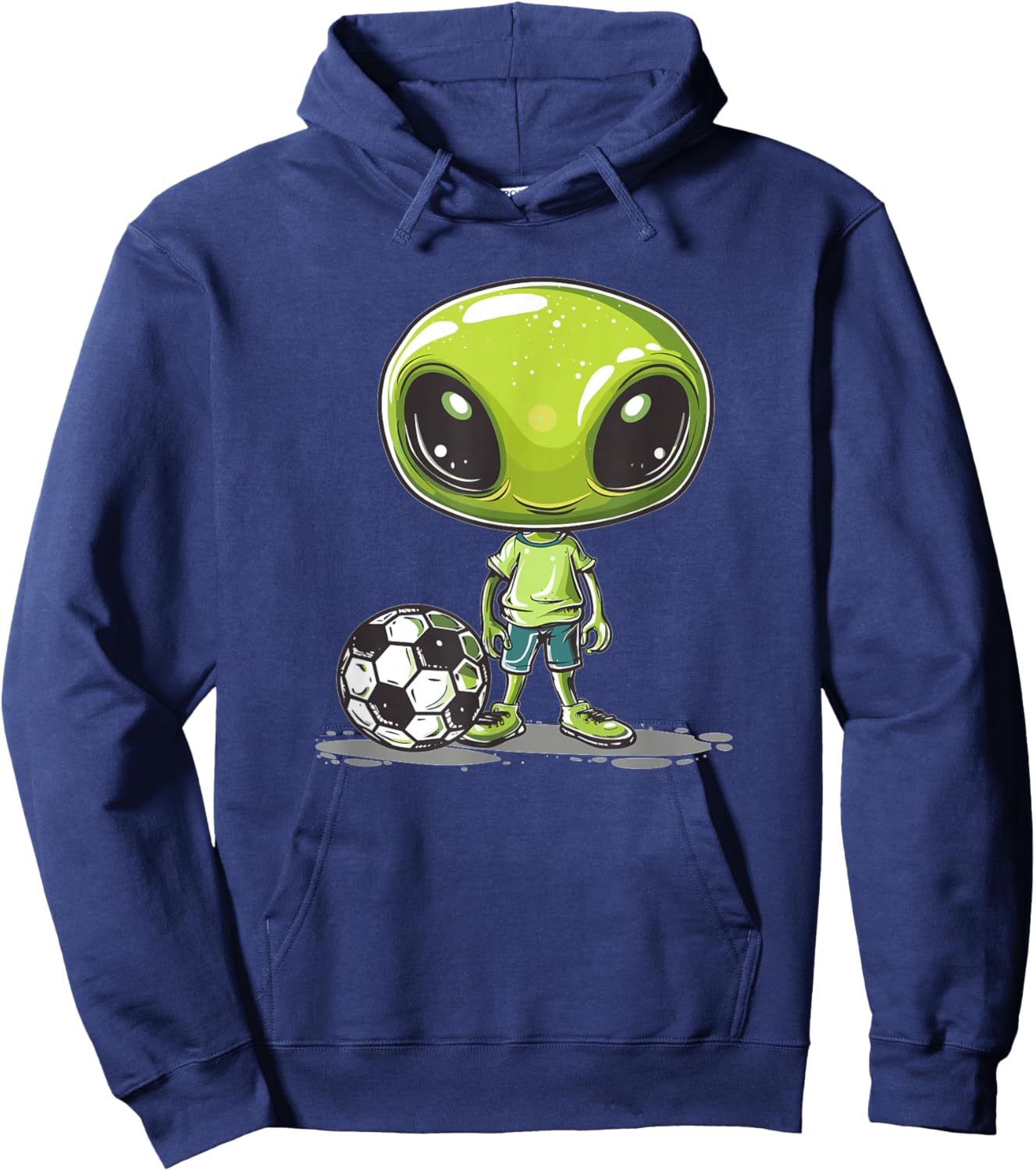 Cute Alien Soccer I Kids Soccer Alien Hoodie - Hoodie | Navy