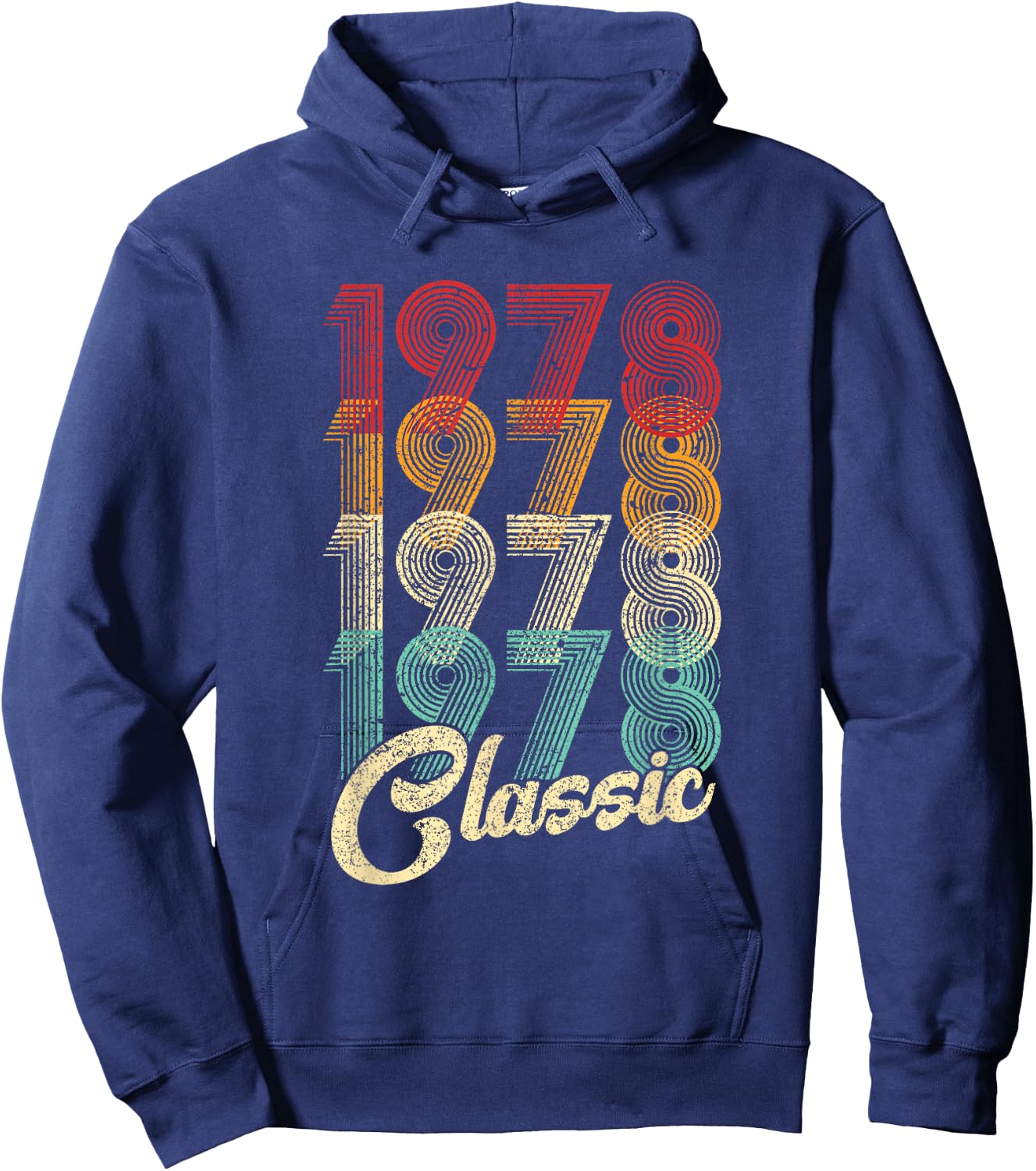 48 Years Old Gifts Vintage Born In 1978 Retro 48th Birthday Hoodie - Hoodie | Navy