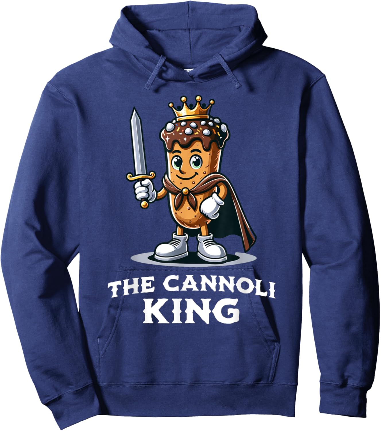 Cannoli King Funny Cannoli Lover Italian Desert Illustration Hoodie - Hoodie | Navy