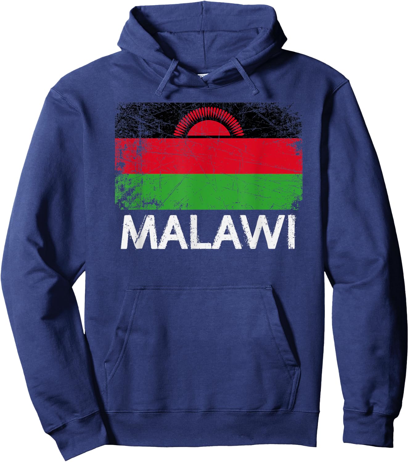 Malawian Flag | Vintage Made In Malawi Gift Hoodie - Hoodie | Navy