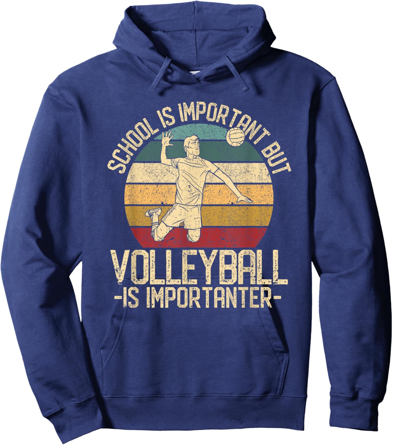 School Is Important But Volleyball Is Importanter Hoodie - Hoodie | Navy