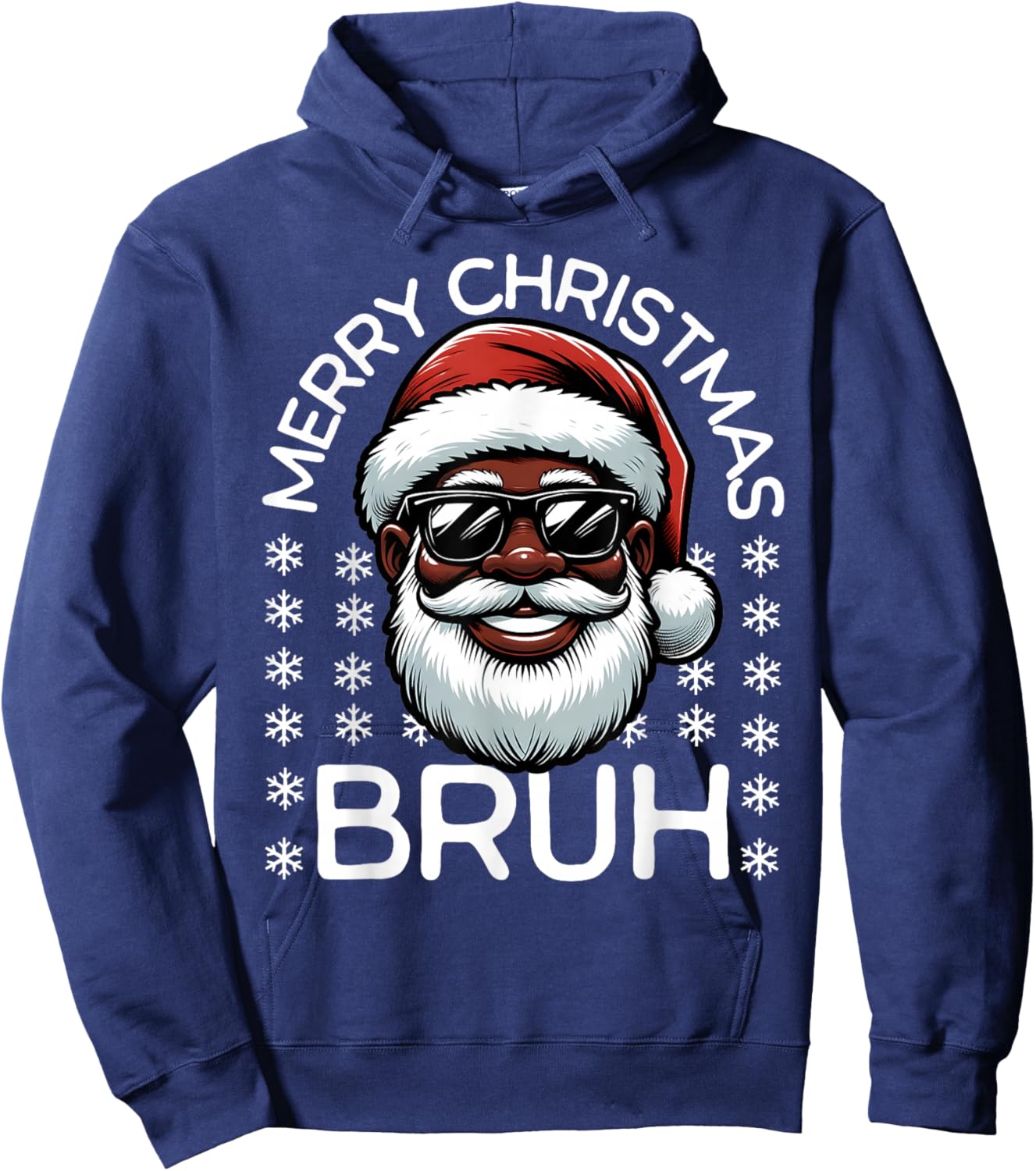 Merry Christmas Bruh Christmas Santa Claus Black Men's Boys Hoodie - Hoodie | Navy
