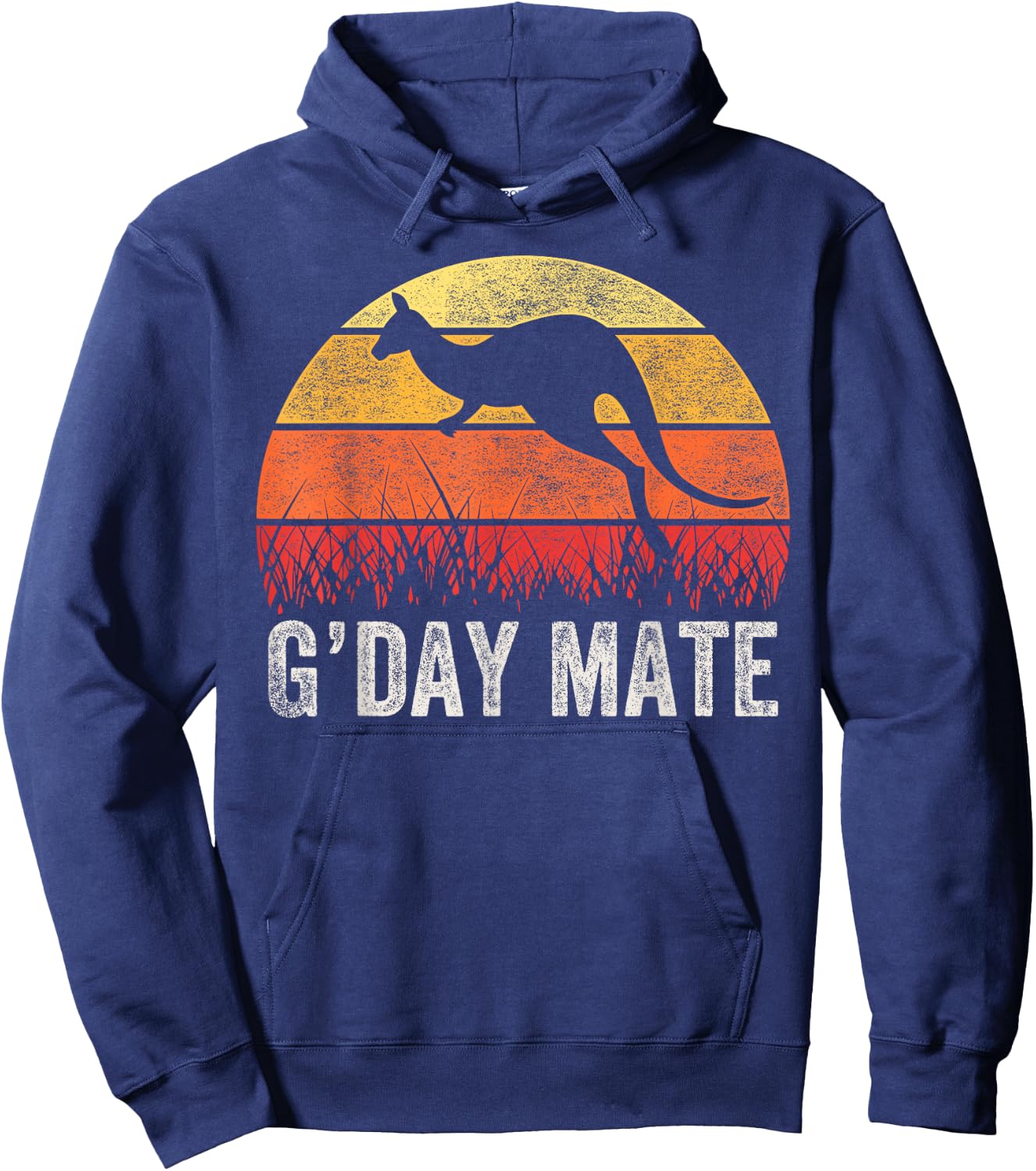 Australia G'Day Mate Shirt Funny Kangaroo Australian Vintage Hoodie - Hoodie | Navy