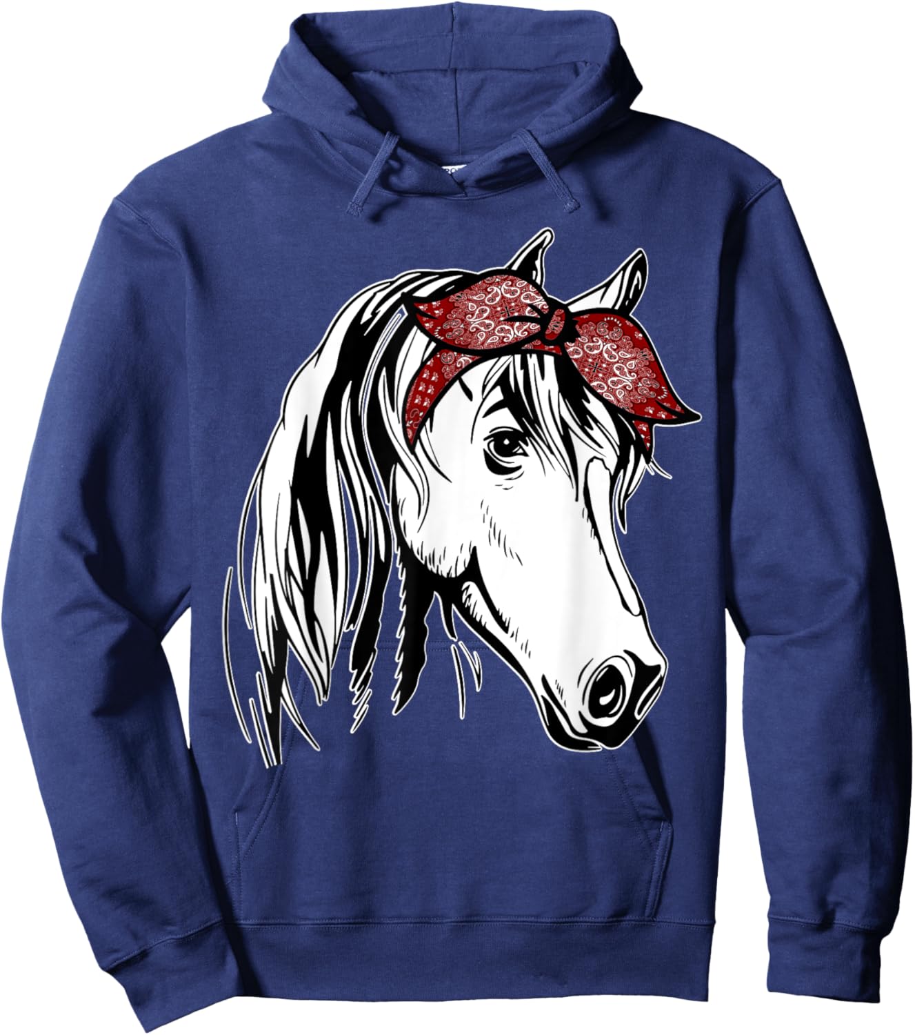 Horse Bandana for Equestrian Horseback Riding Horse Lover Hoodie - Hoodie | Navy