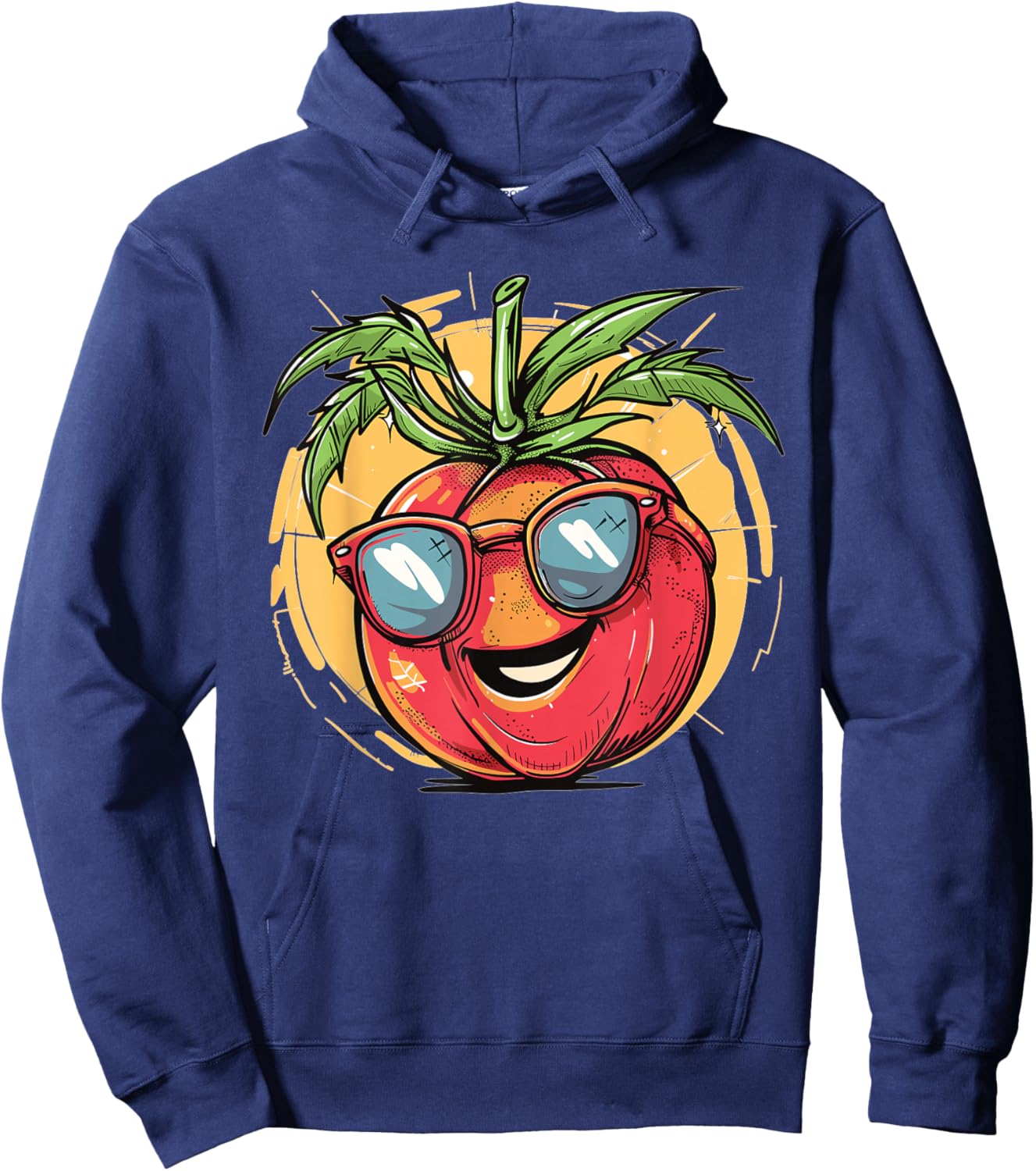 Cute Tomato With Sunglasses I Tomato Hoodie - Hoodie | Navy
