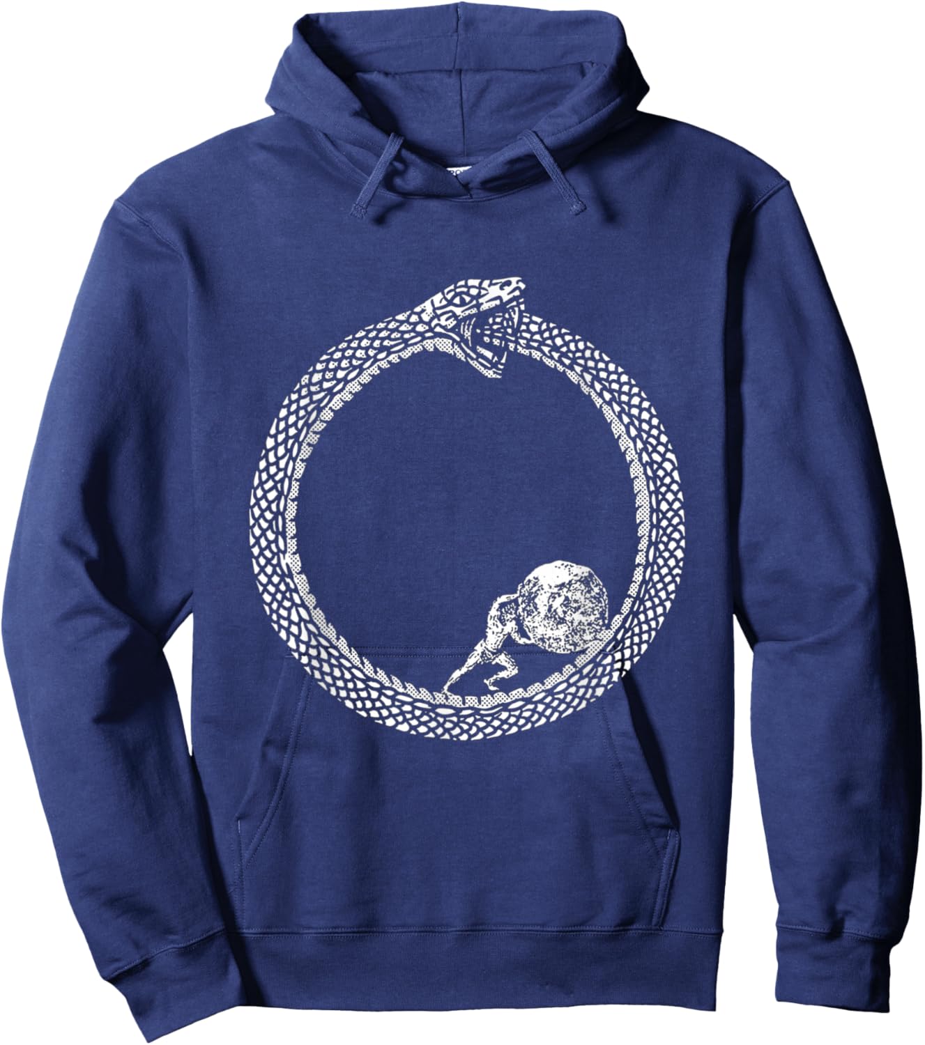 Sisyphus in an Ouroboros Snake Hoodie - Hoodie | Navy