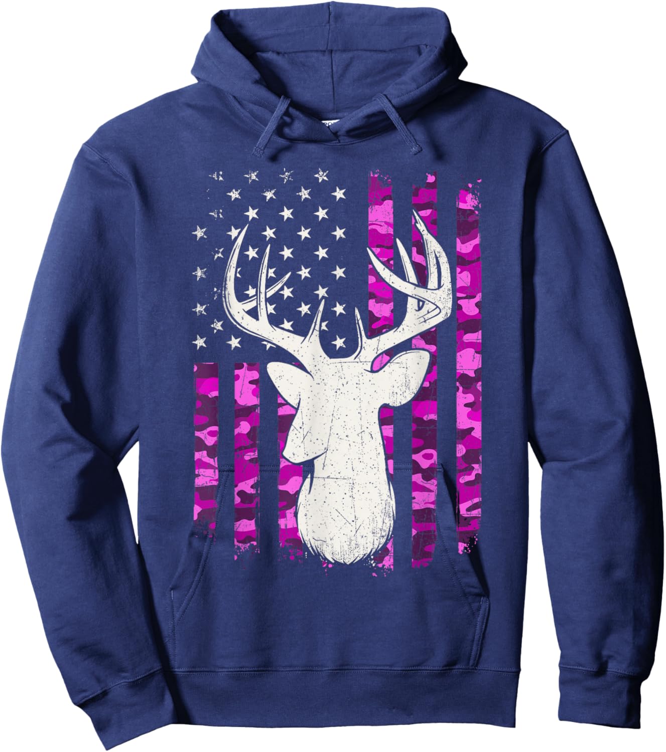 Pink Camouflage Deer - Hunting Lover Wildlife Animal Hunter Hoodie - Hoodie | Navy