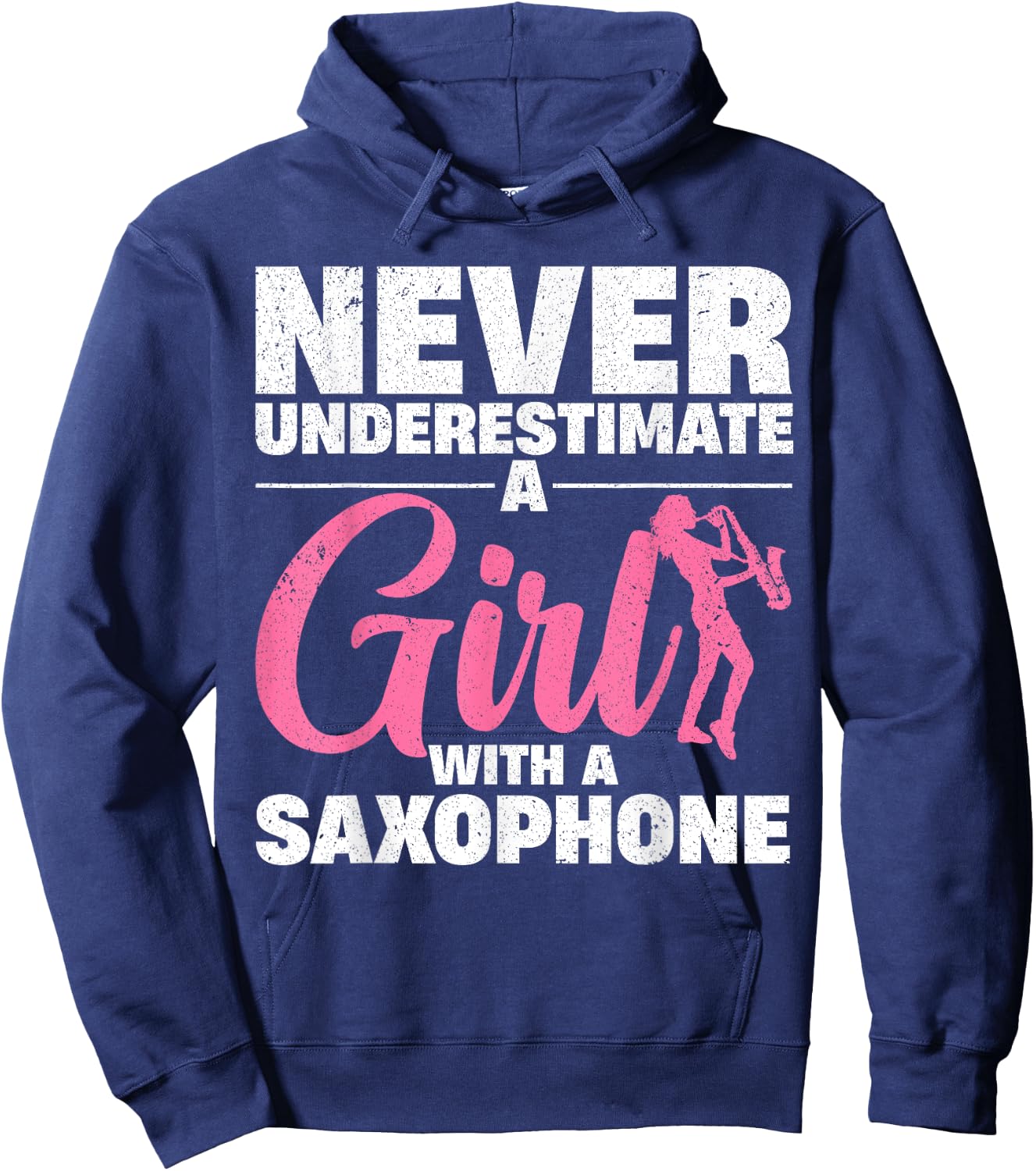 Funny Saxophone Design For Girls Women Saxophonist Sax Lover Hoodie - Hoodie | Navy