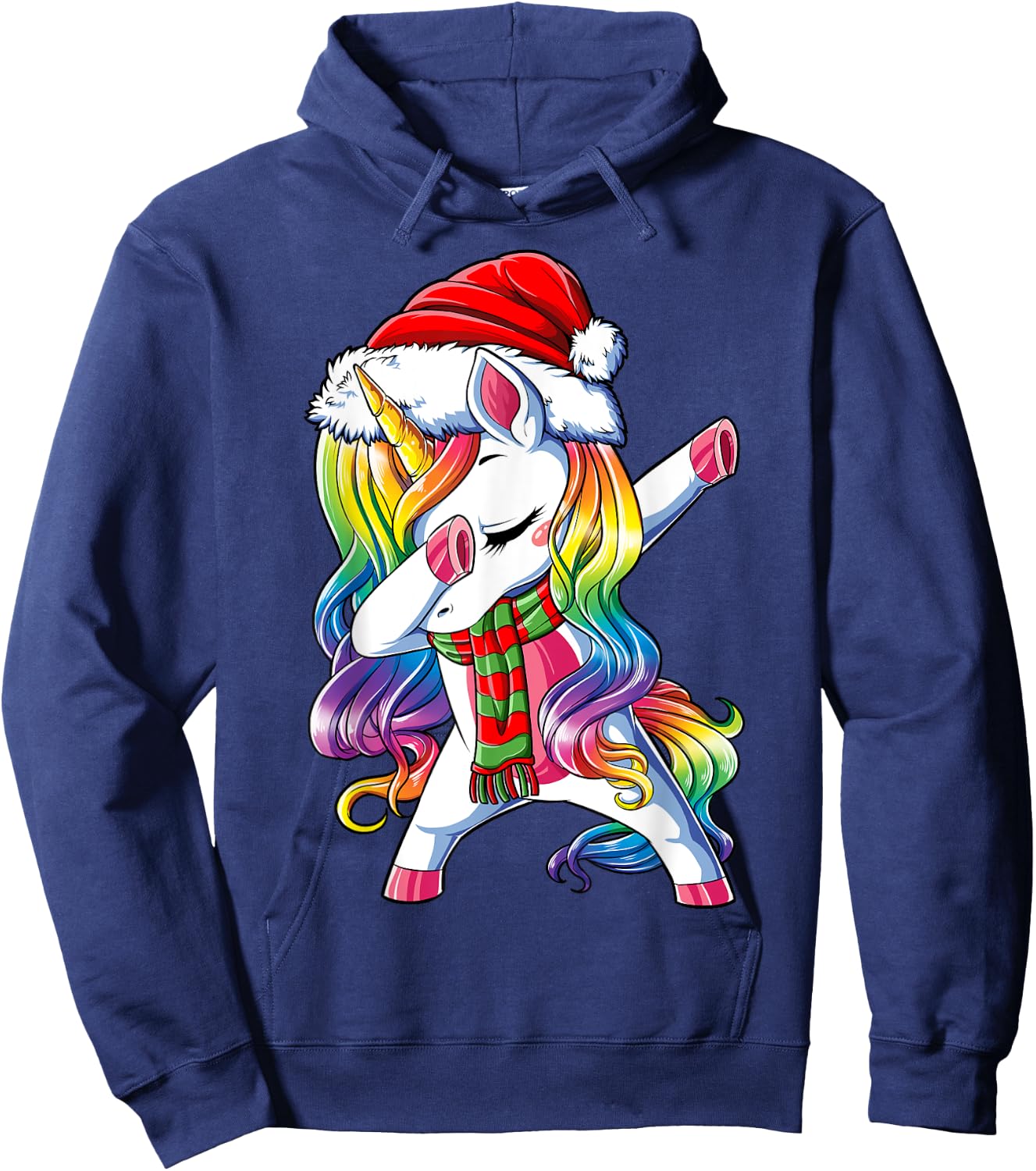 Dabbing Unicorn Santa Christmas Kids Girls Women Xmas Dab Hoodie - Hoodie | Navy