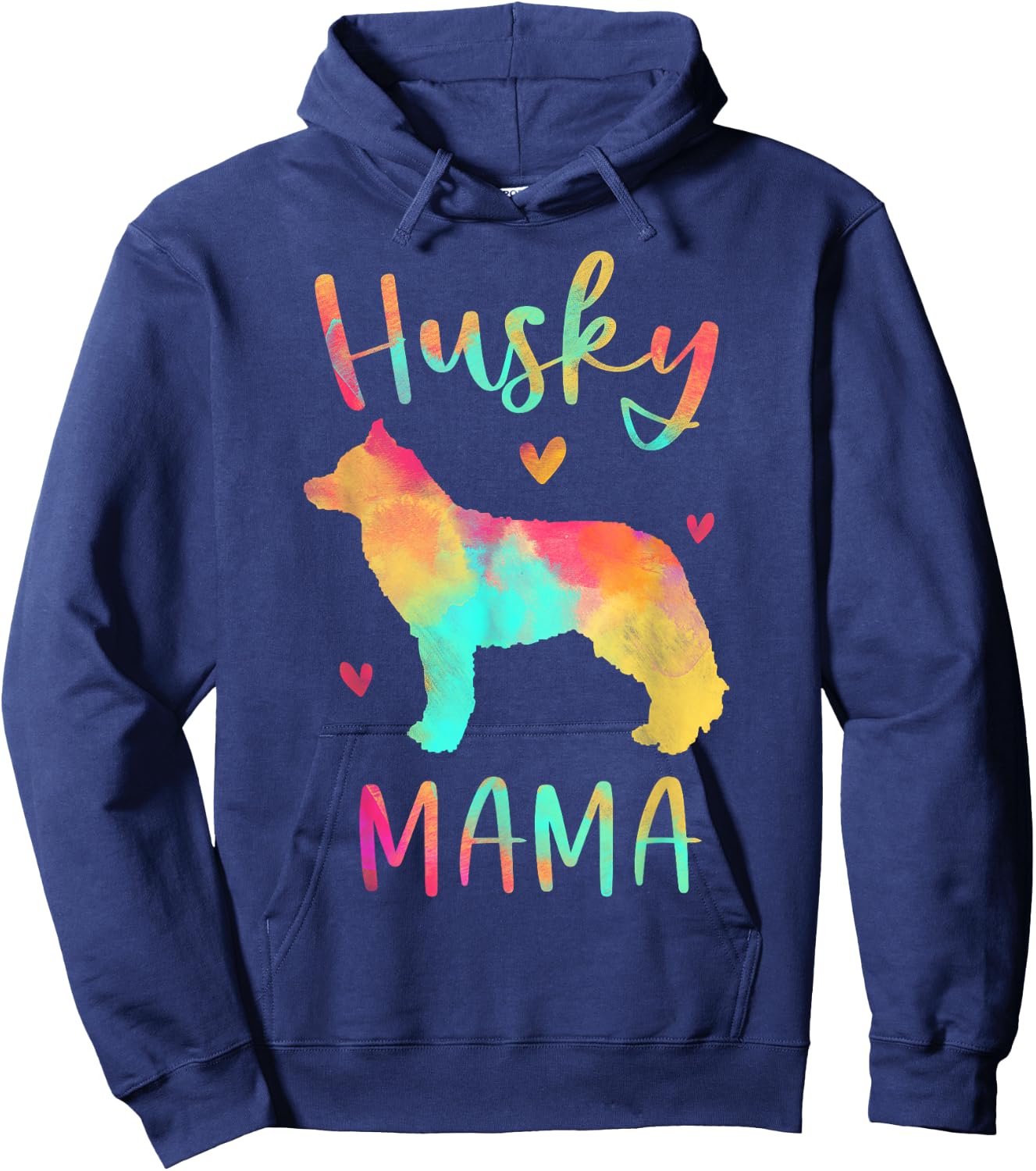 Husky Mama Colorful Siberian Husky Gifts Dog Mom Hoodie - Hoodie | Navy