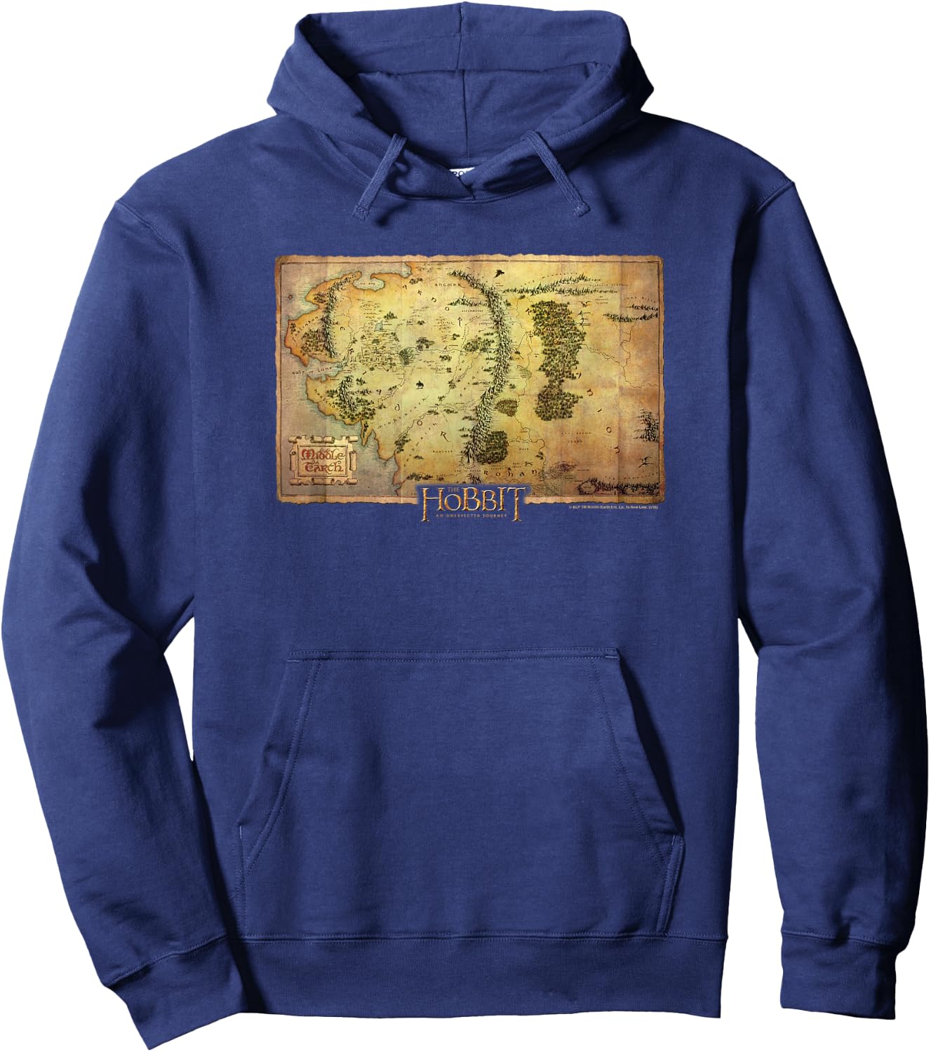 Hobbit Middle Earth Map Hoodie - Hoodie | Navy
