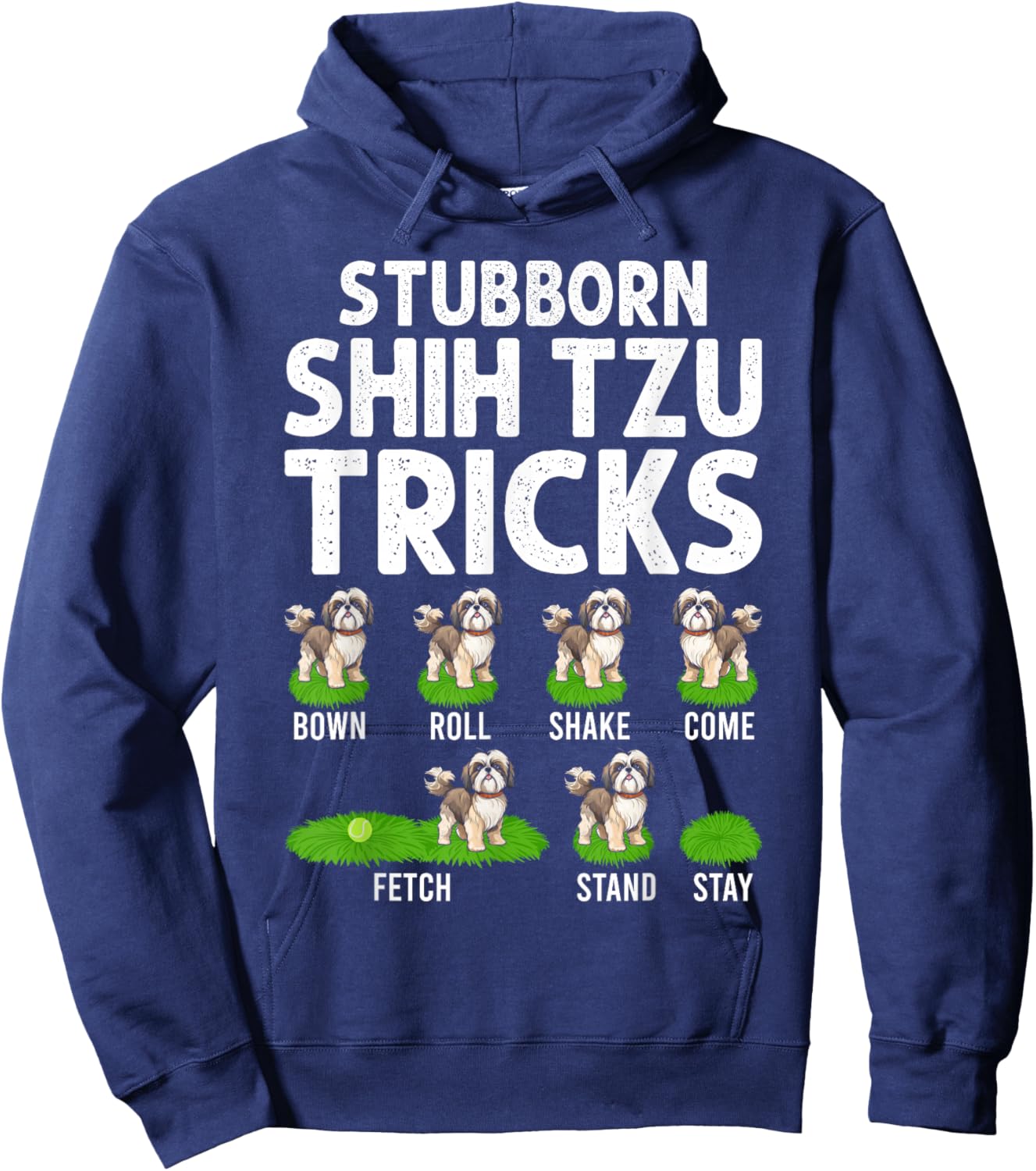 Funny Shih Tzu Trick , Women & Kids Dog Hoodie - Hoodie | Navy