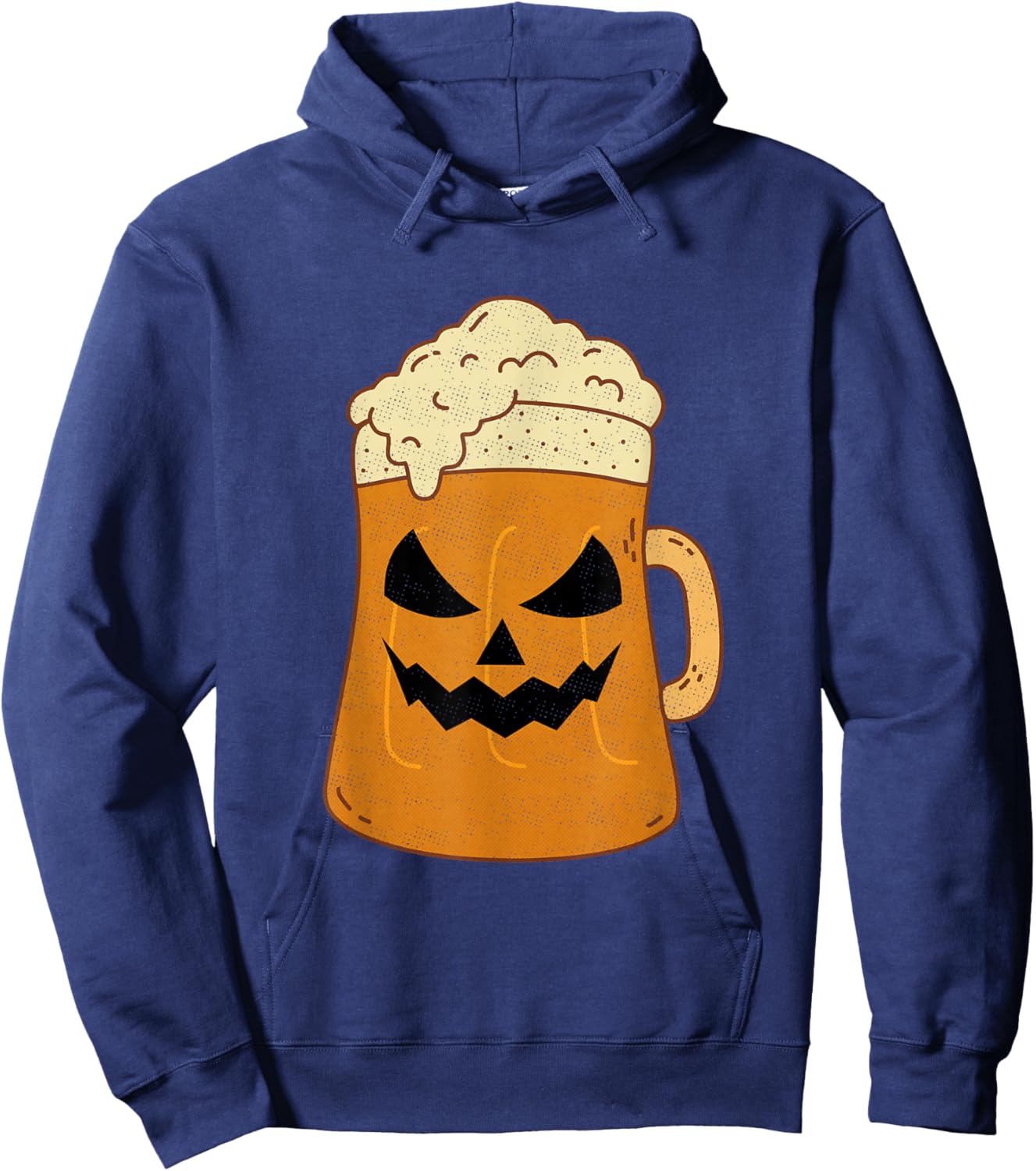 Beer Lover Pumpkin Face Happy Halloween 2024 Hoodie - Hoodie | Navy