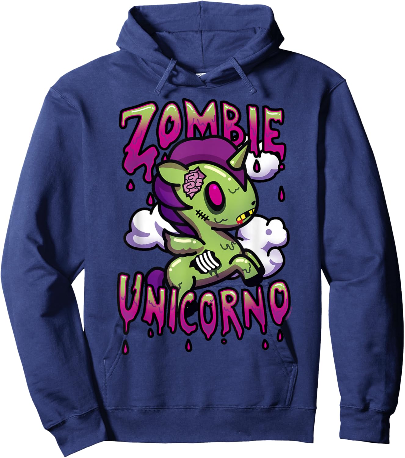Tokidoki Halloween Zombie Unicorno Milo Portrait Hoodie - Hoodie | Navy