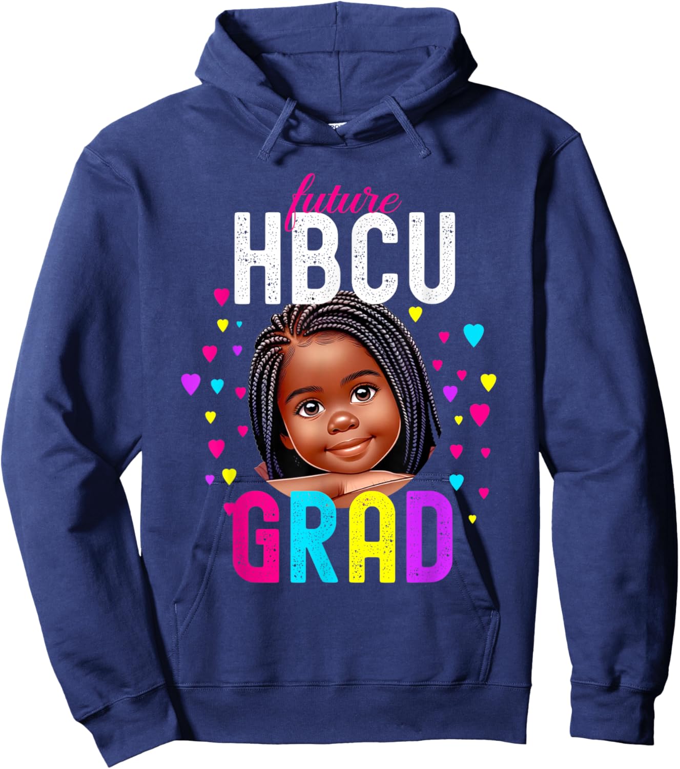 Future HBCU Grad Young Black Girl Youth Kids Hoodie - Hoodie | Navy