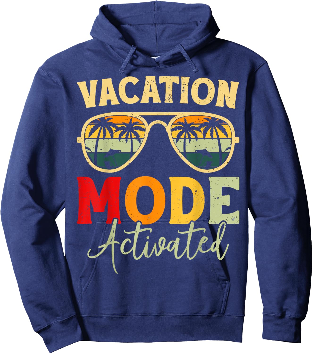 Funny Cruise Vacation Vacay Mode Activated Men Sun Hoodie - Hoodie | Navy