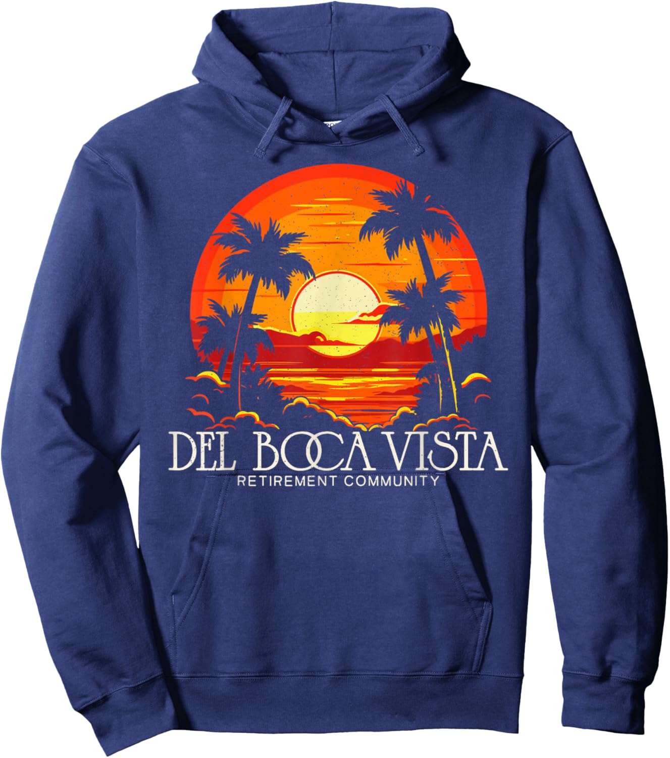 Retro Del Boca Vista Del Boca Vista 90s Sunset Hoodie - Hoodie | Navy