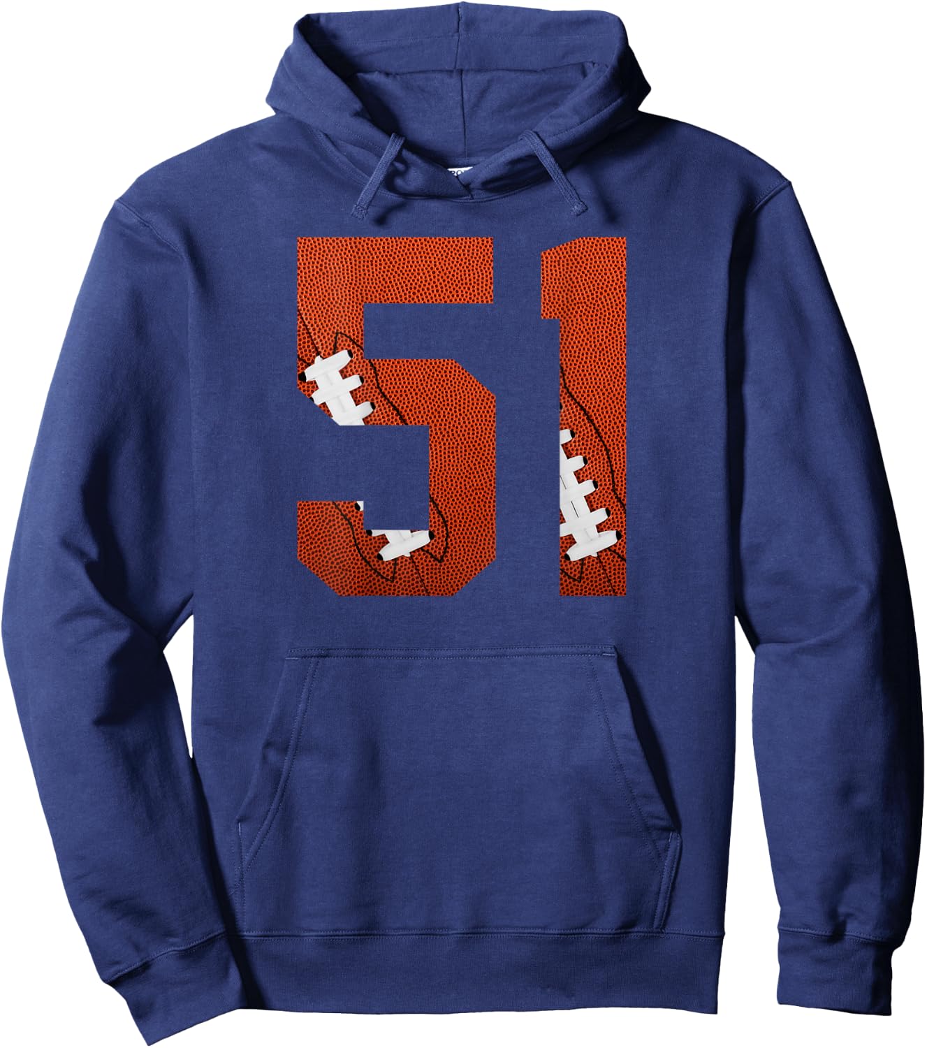 Number 51 BACKSIDE - American Football Jersey Numbered Hoodie - Hoodie | Navy