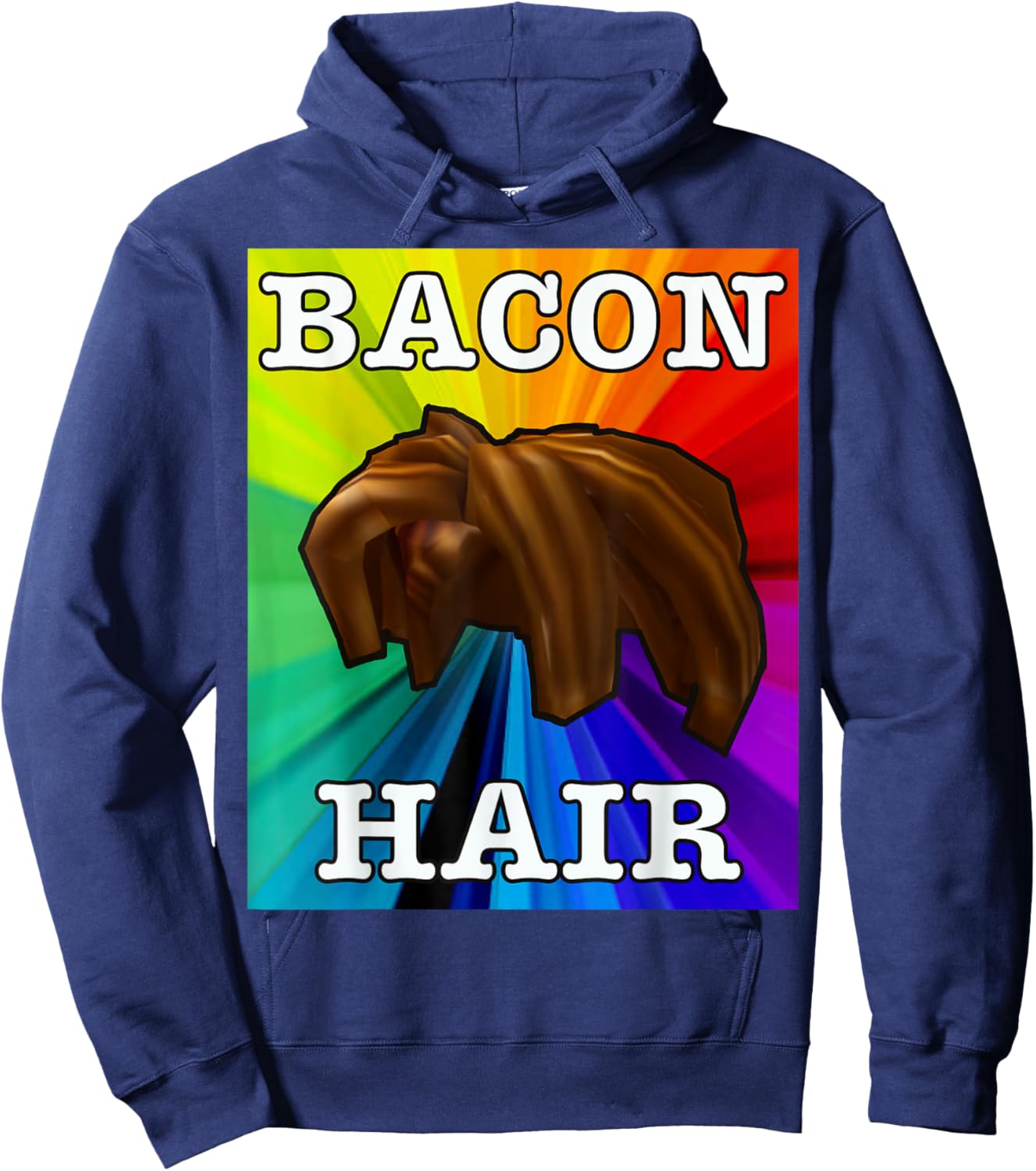 Colorful bacon hair design for boy or girl gamers Hoodie - Hoodie | Navy