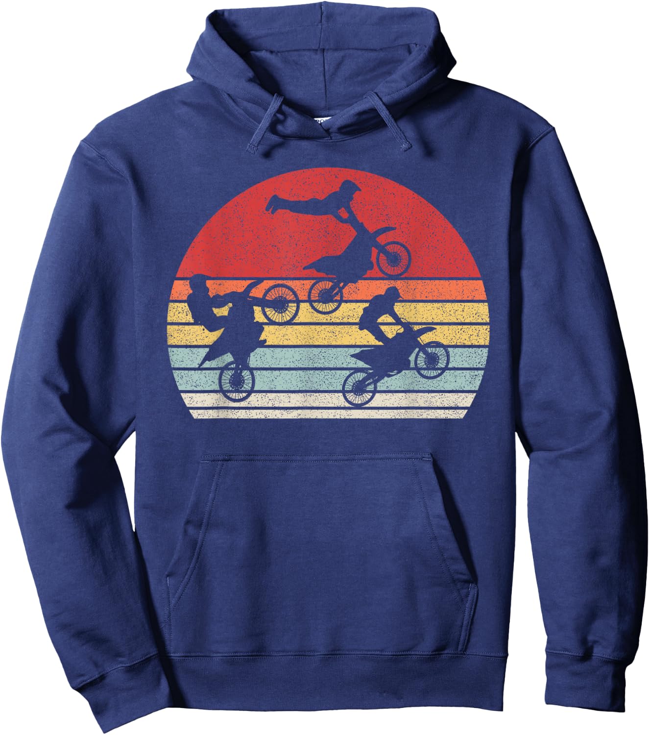 Vintage Retro Dirt Bike Boys Kids Gifts Motocross Hoodie - Hoodie | Navy