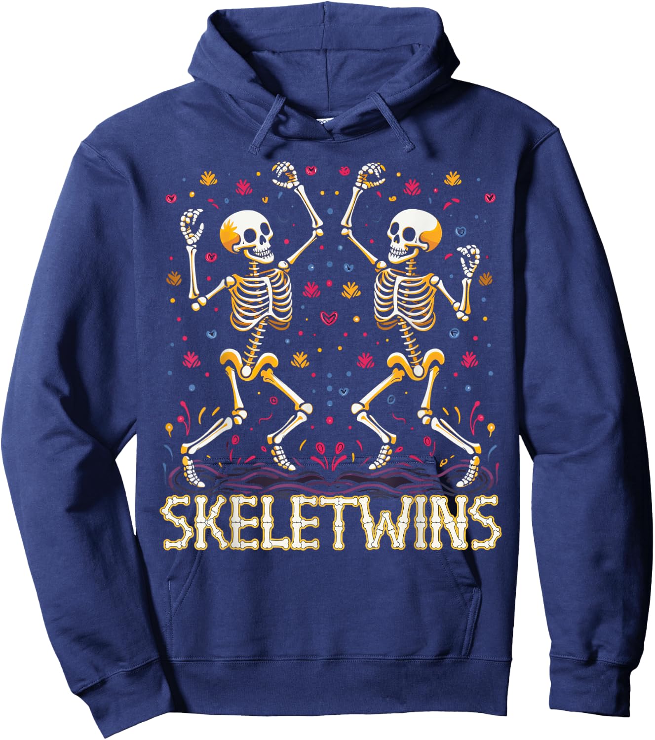 Dancing Skeletons Twins Halloween Matching Skeletwins Hoodie - Hoodie | Navy