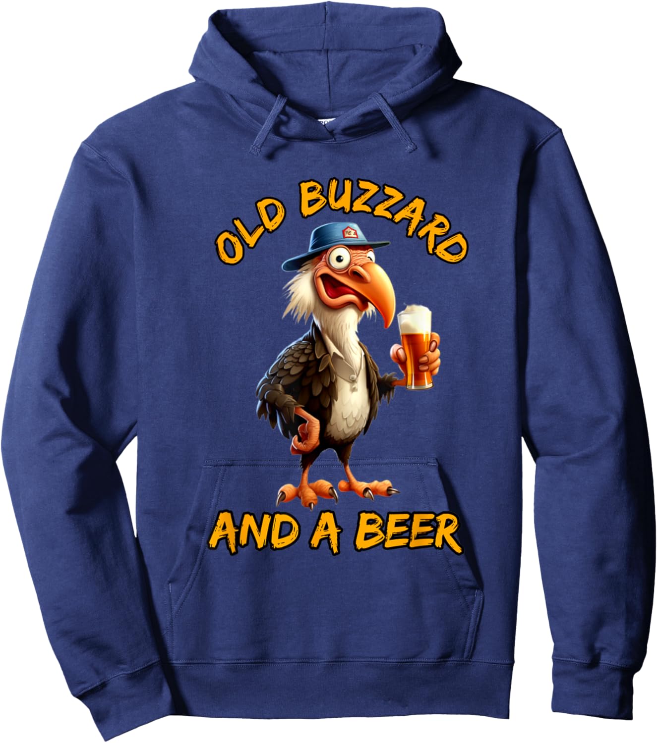 Grandpa Old Buzzard And Beer Old Man Beer Lovers Senior Hoodie - Hoodie | Navy