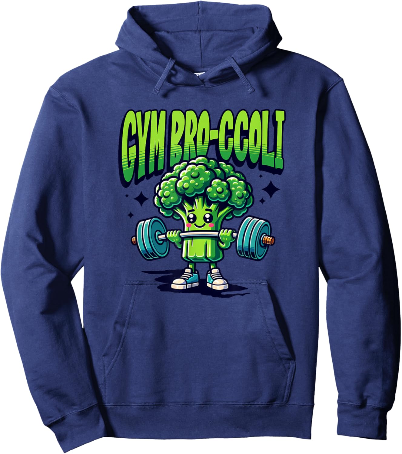 Gym Bro Broccoli Weight Lifting Bodybuilding Fitness Hoodie - Hoodie | Navy